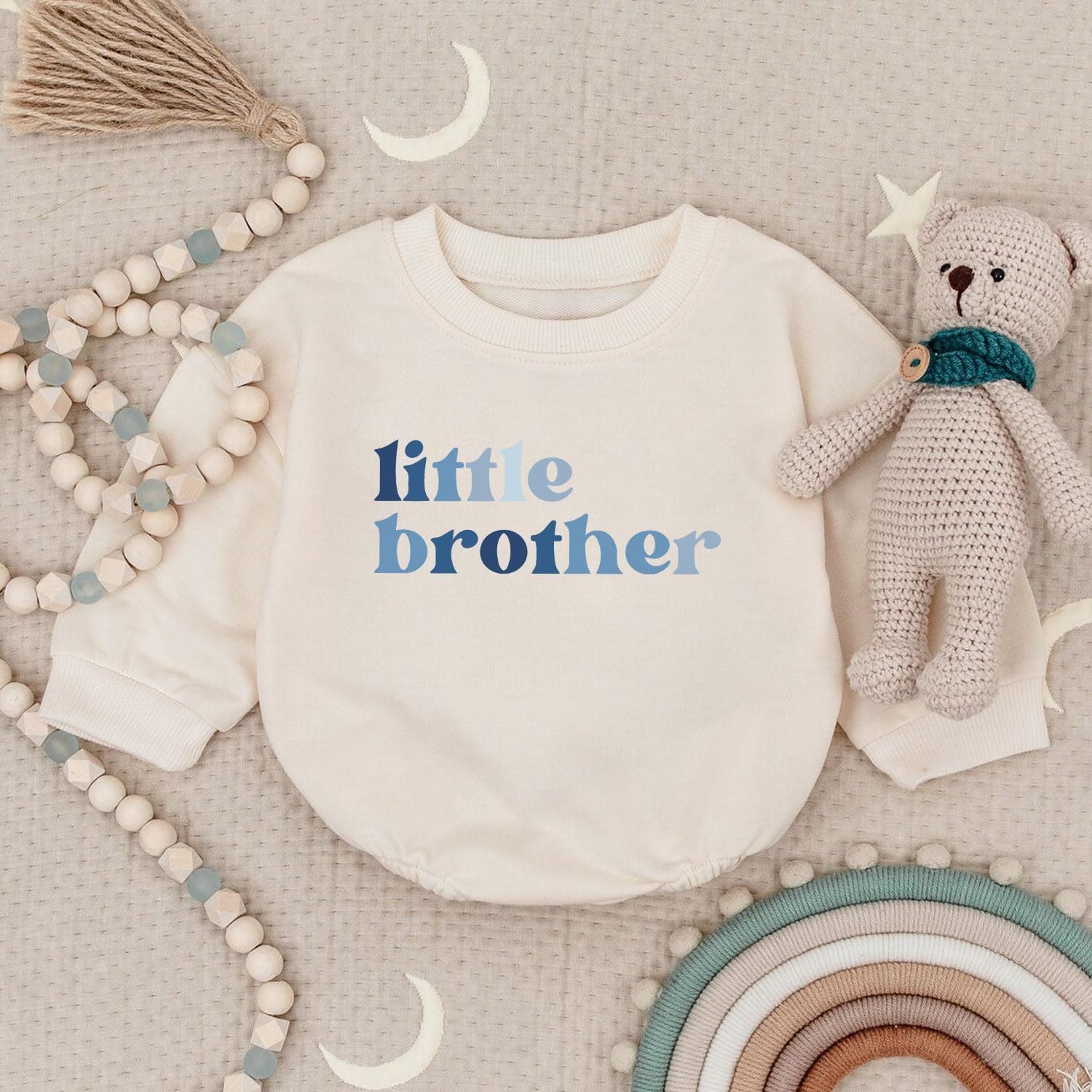 Perfect 2-Piece Baby Boy Romper Set Adorable Little Bro Outfit