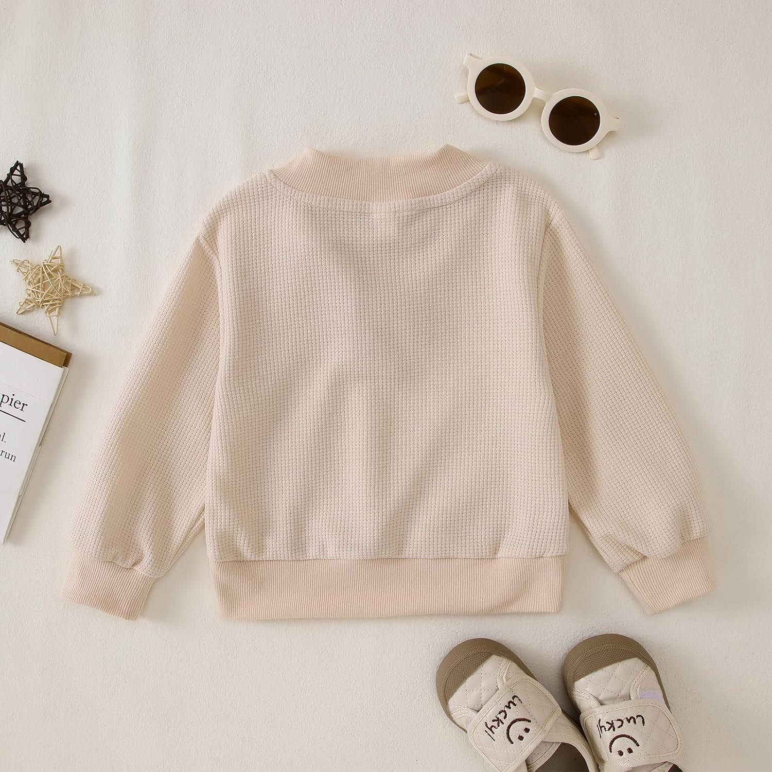 BOUTIKOME Waffle Sweatshirt Toddler Boys