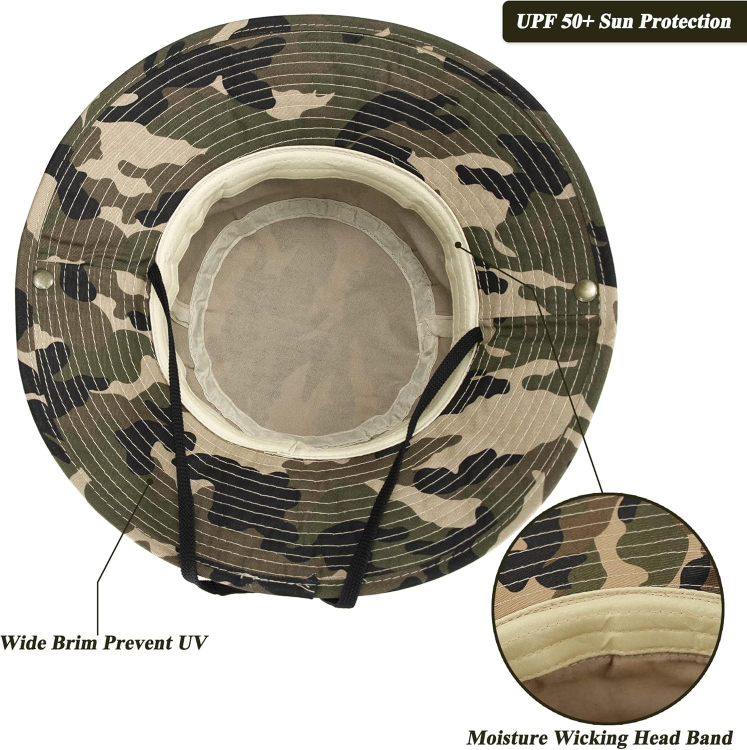 OvoY Toddler Sun Hat Bucket Boys Camouflage Fishman Cap Packable