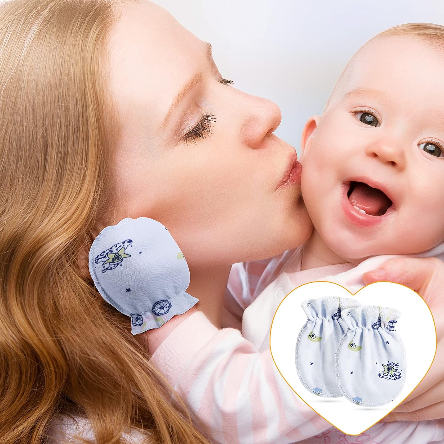Geyoga 24 Pairs Newborn Baby Mittens - Soft Elastic Gloves for Babies