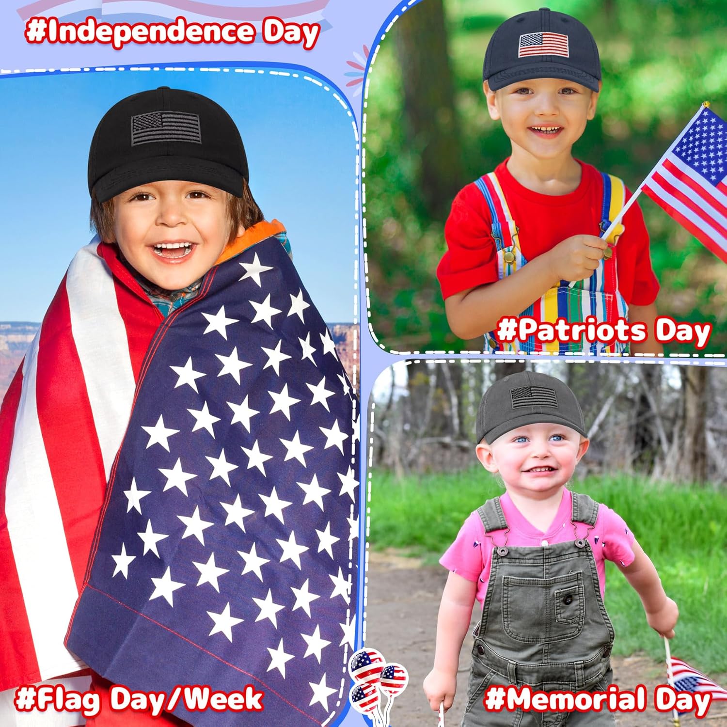 Olreco Toddler Baseball Cap with USA Flag Design