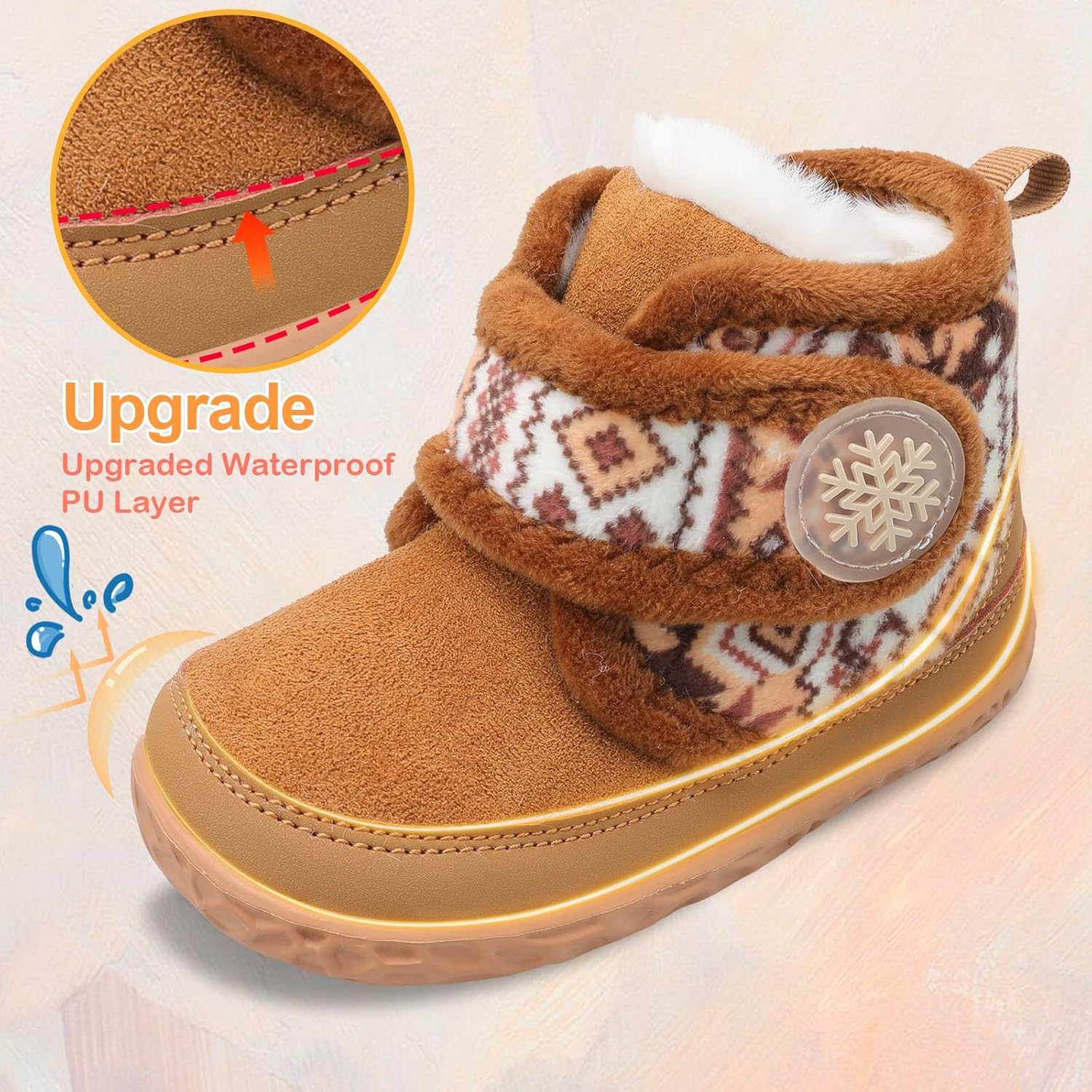 Scurtain Toddler Slippers Fuzzy Winter Boots for Boy Girl Cozy House Shoes