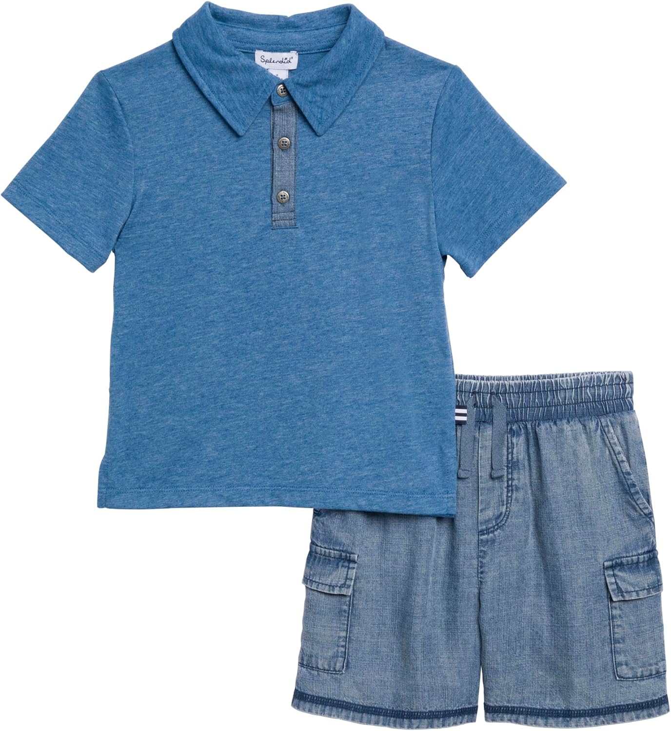 Splendid Kids Backup Polo Set - Bow Blue