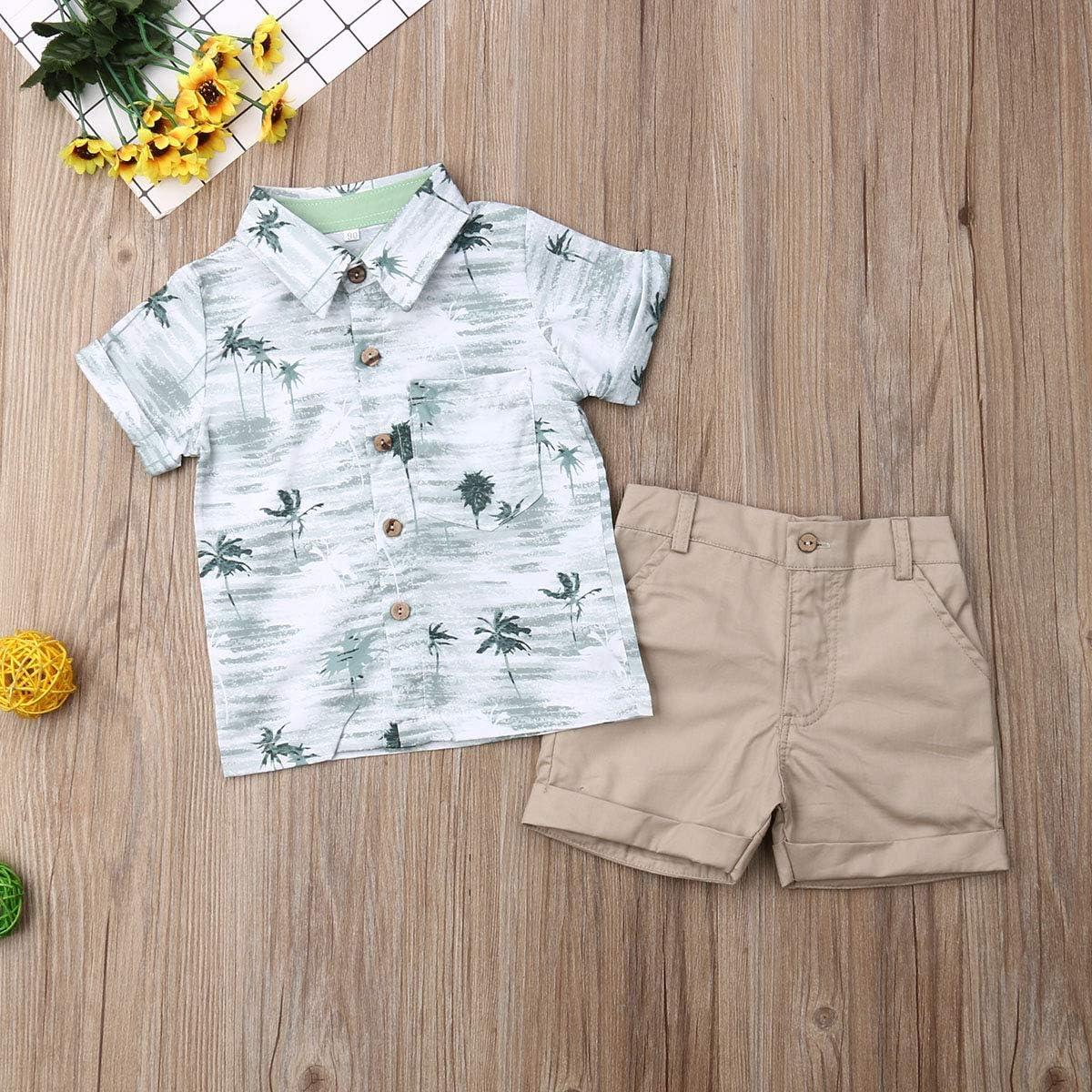 VISGOGOFlamingo Button Down Toddler Set