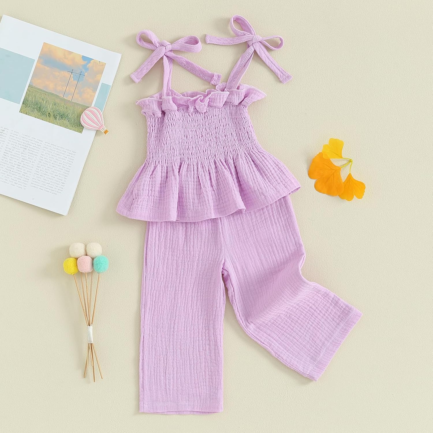 Soft Feminine Summer Outfit for Baby by VISGOGO
