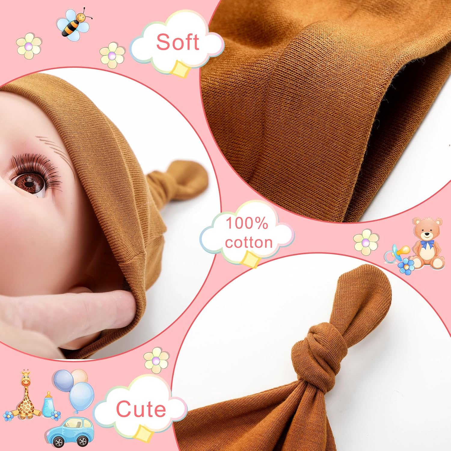 Toulite 10-Sock Hat Mitten Bundle for Newborns