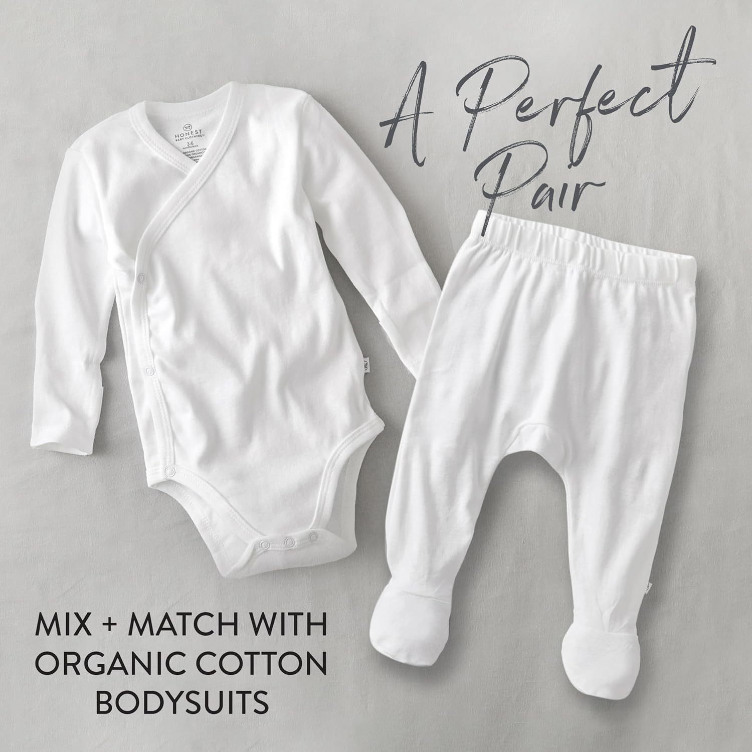 2-Pack HonestBaby 100 Organic Cotton Roomy Fit Footed Pants for Baby