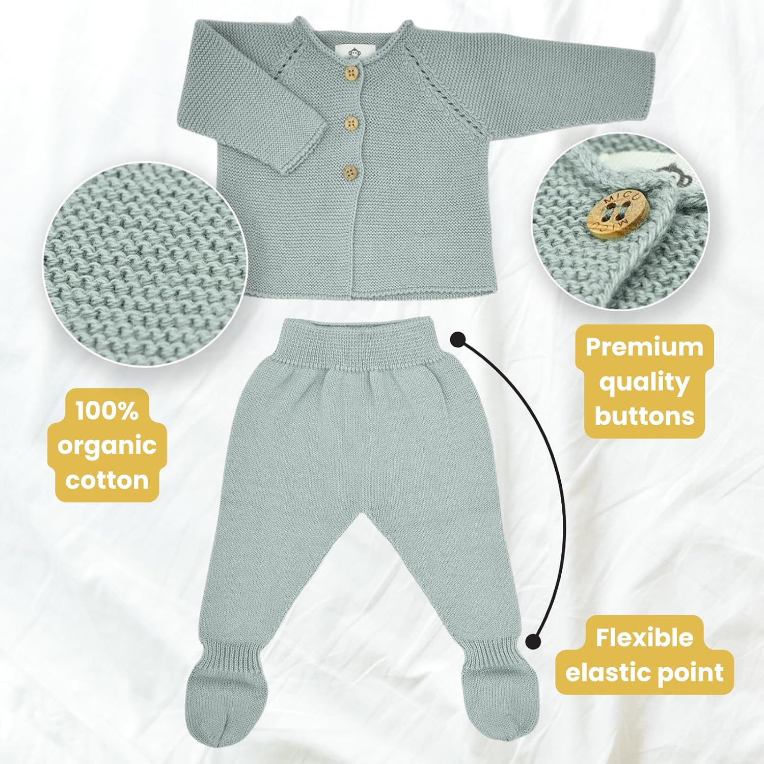 100 OrganicBaby Set - Soft Breathable for Baby Girls Boys