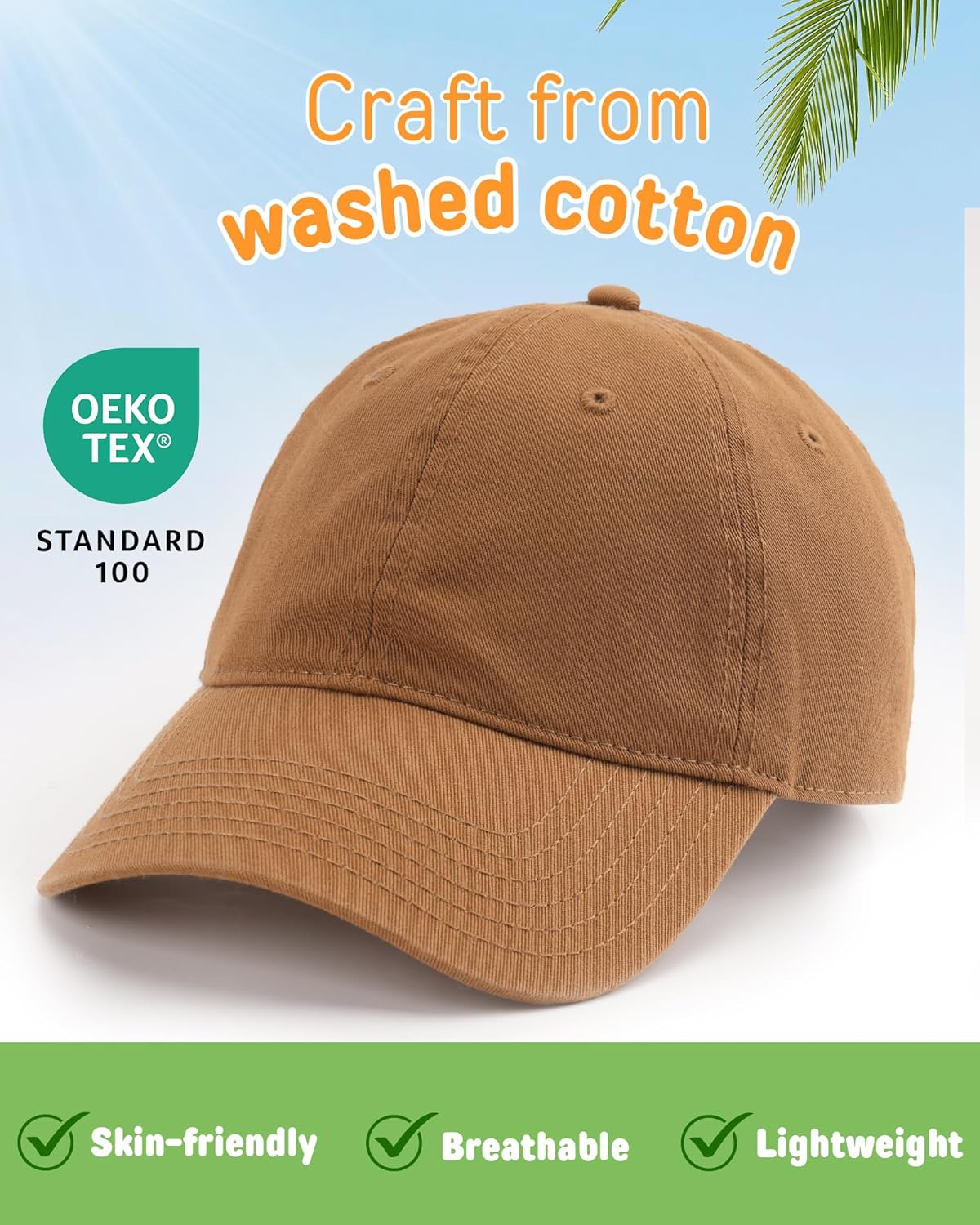 FURTALK Toddler Baseball Hat Kids Boys Adjustable Washed Cotton Baseball Cap with Ponytail
