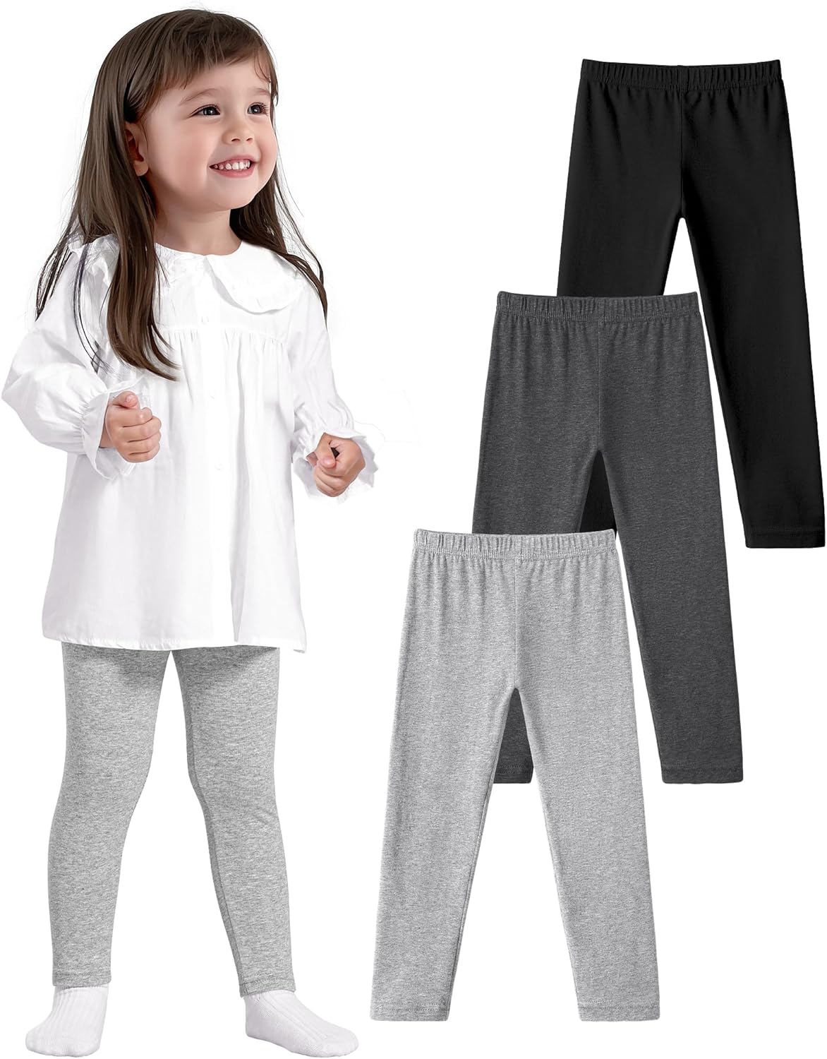 3-Piece Cotton Leggings for Baby Boys and Girls 18M-5T