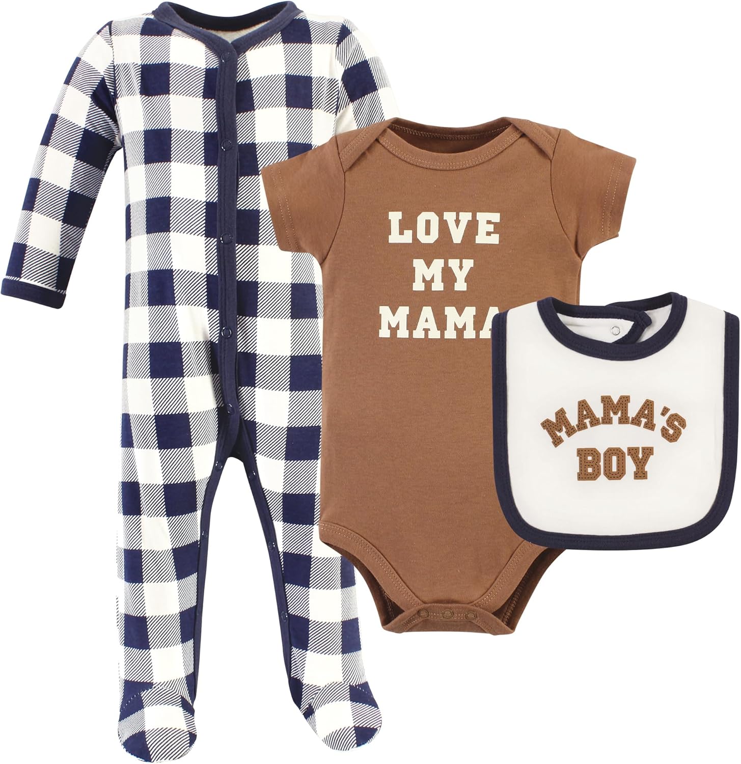 Hudson Baby Unisex Baby Cotton Sleep and Play bodysuit and bandana bib set
