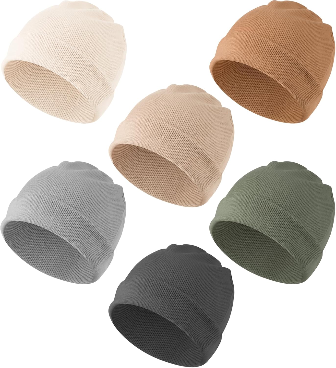 Konssy 6 Pack Baby Beanie Hats for Unisex