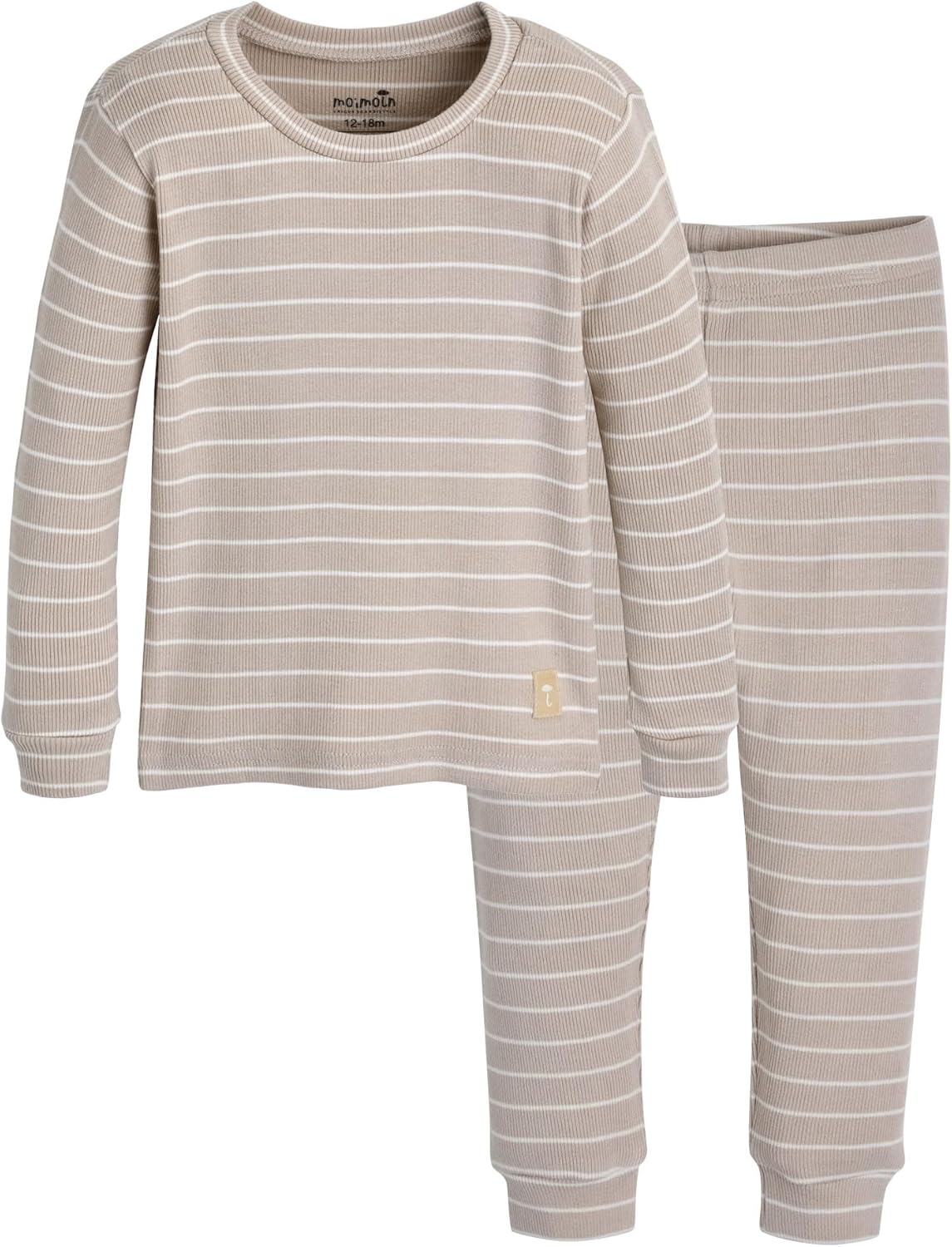 Moimoln 12M-8Y Ribbed Stripe Pajamas for Boys