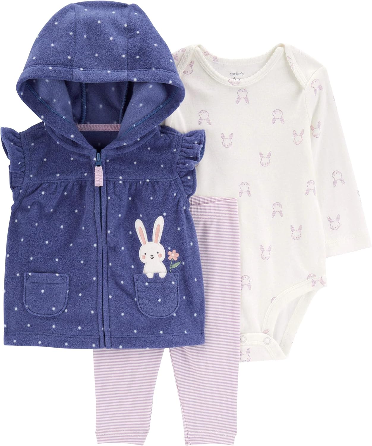 Carters Baby Girls 3-Piece Jacket Set - Soft Stretchy