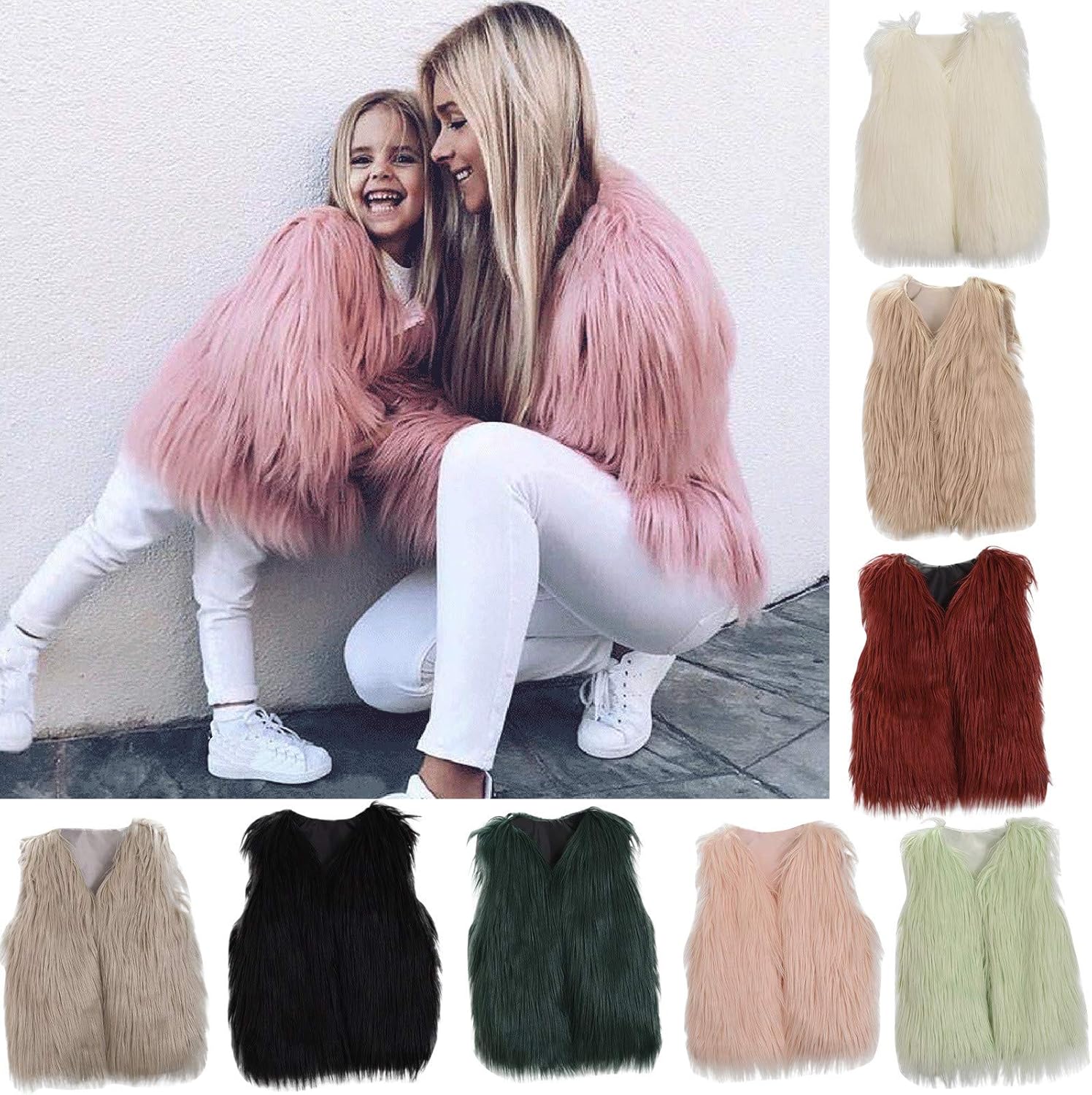 Reusable Faux Furry Jacket for Kids Toddlers