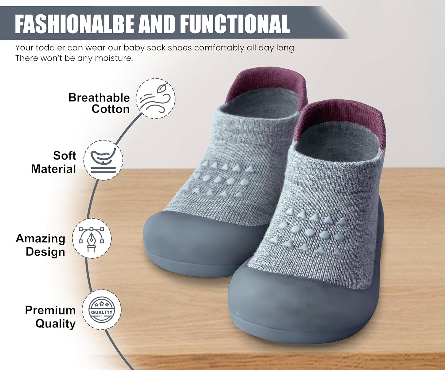 BABY SOCK SHOES BREATHEABLE NON-SIP SLippers