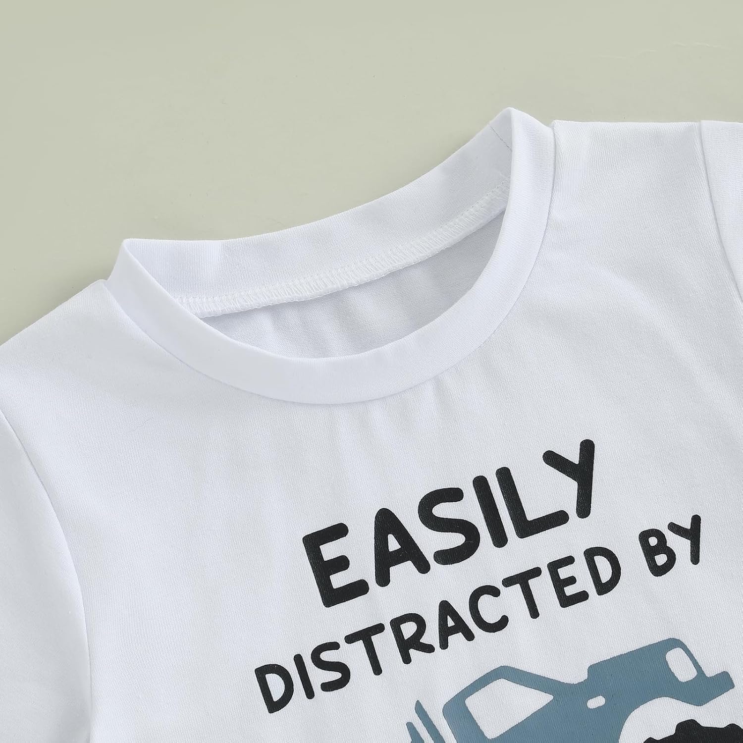 Toddler Boy Summer Outfit Truck Print T-Shirts Shorts Set