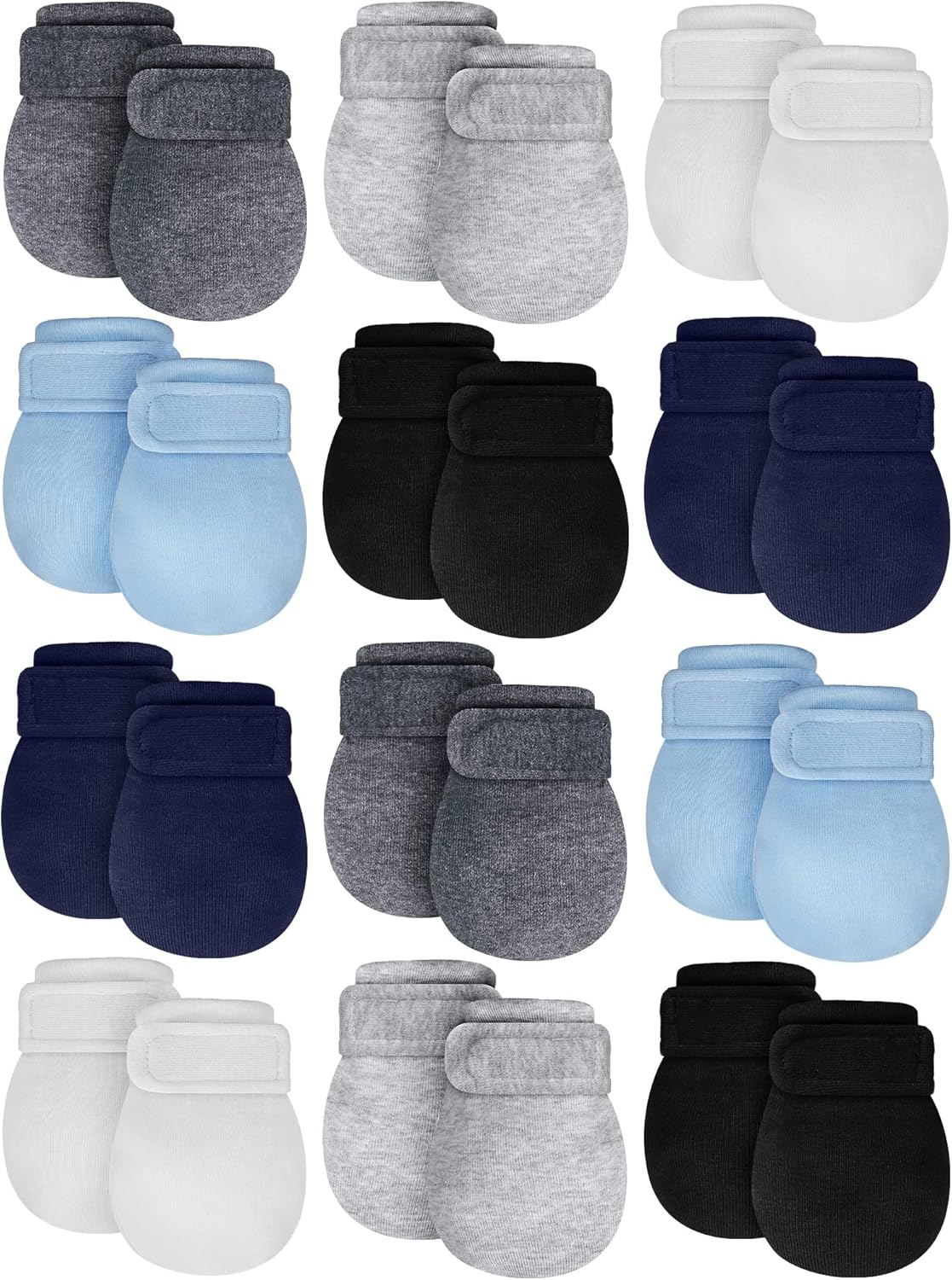 Adjustable 12-Piece Baby Mittens