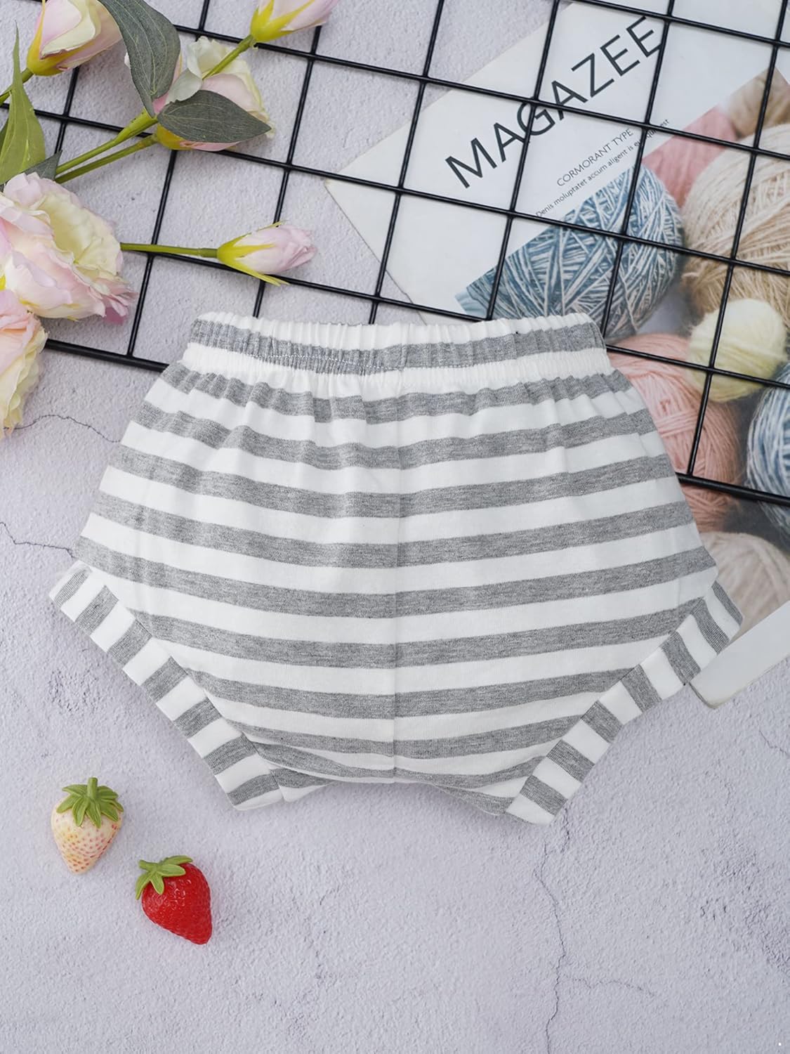 Iiniim Baby Cotton Stripped Harem Shorts