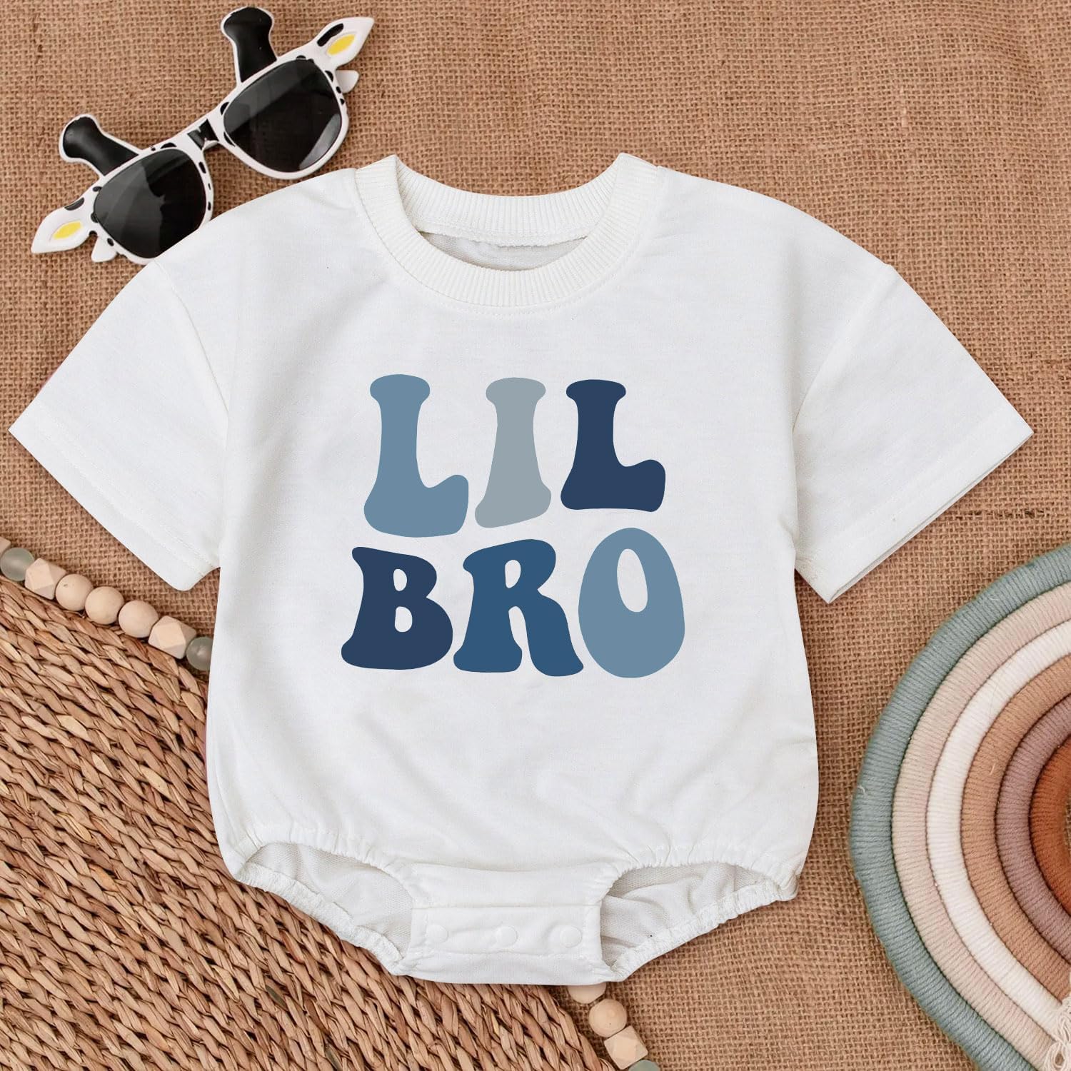 Perfect 2-Piece Baby Boy Romper Set Adorable Little Bro Outfit