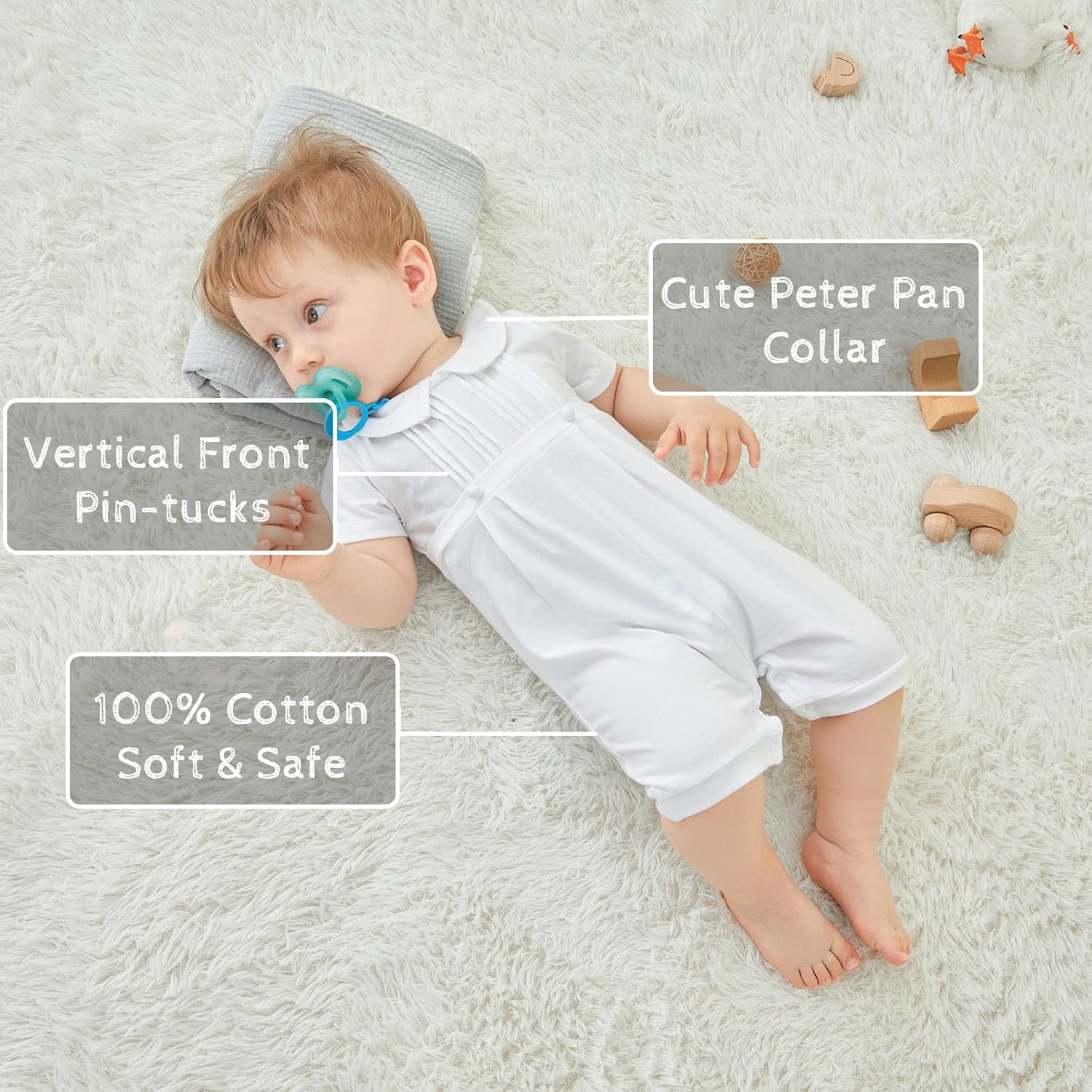 PureBorn Unisex Baby Jumpsuit - Soft Cozy for Birthdays Baptisms More