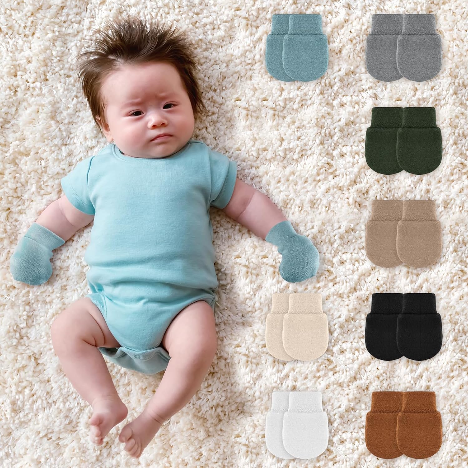 Cuffbow - Newborn Baby Mittens 16 Pairs