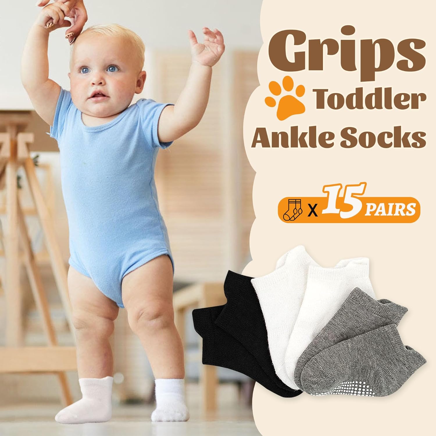 HYCLES Non-Slip Toddler Socks