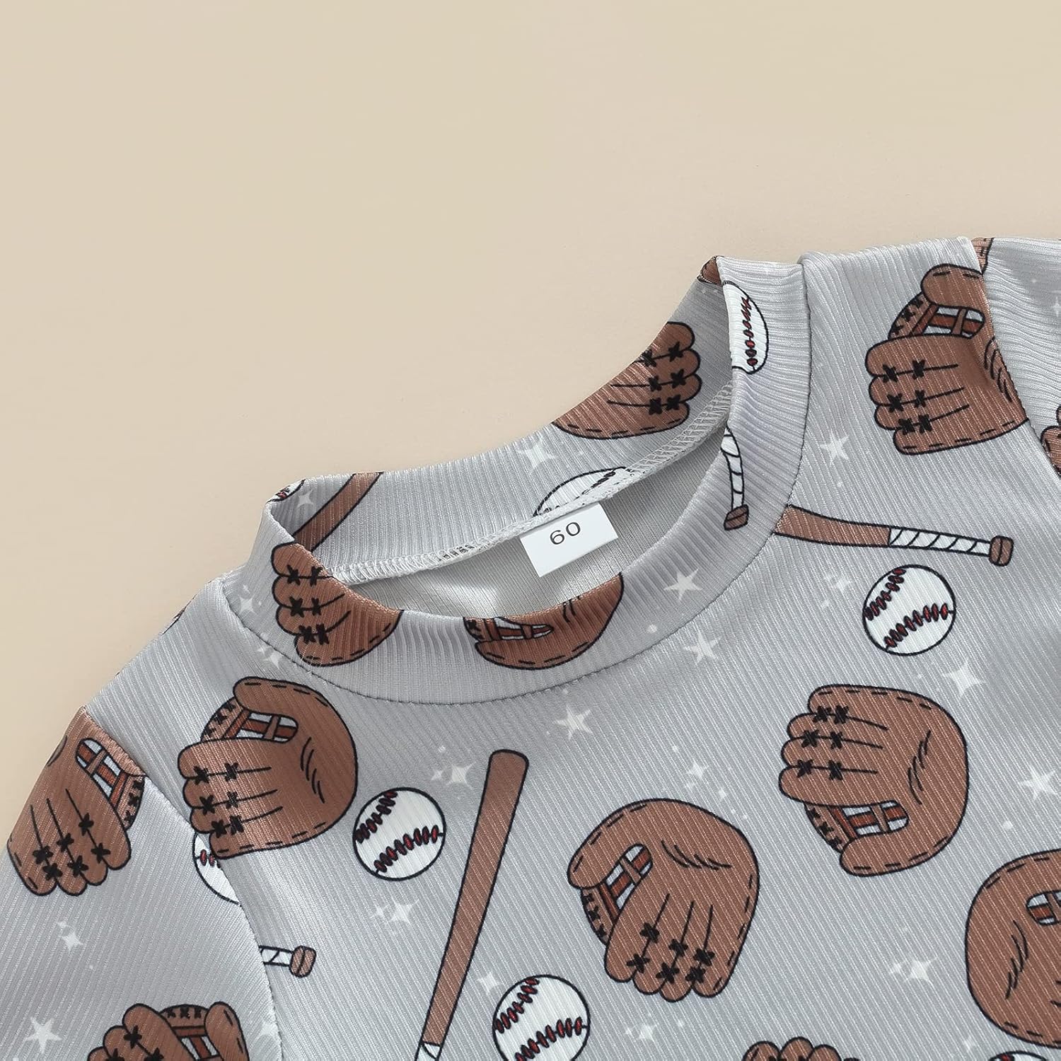 Baseball Print Short Sleeve Romper for Baby