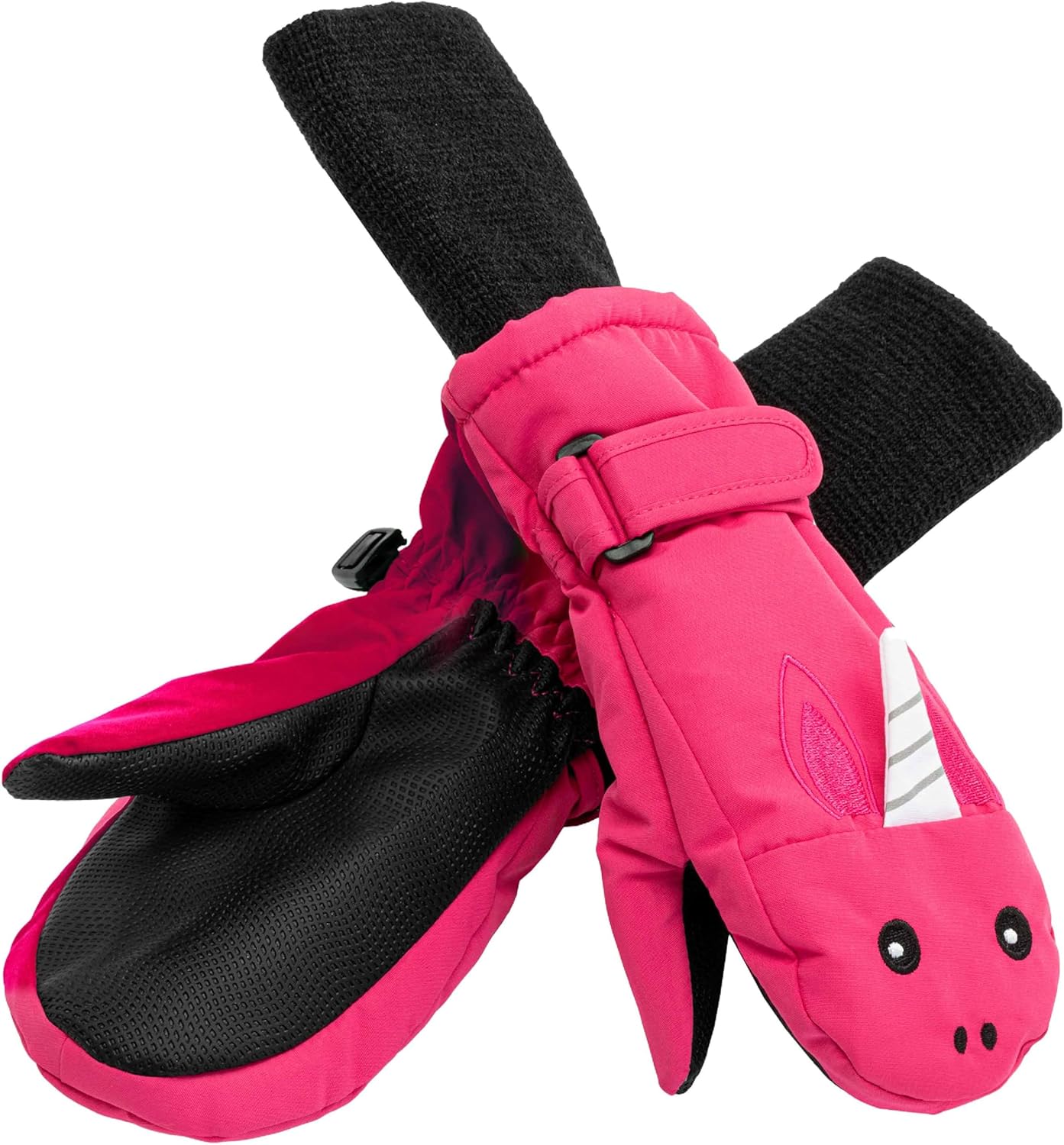 Maplefield Waterproof Kids Gloves with Fun Creatures Long Cuff