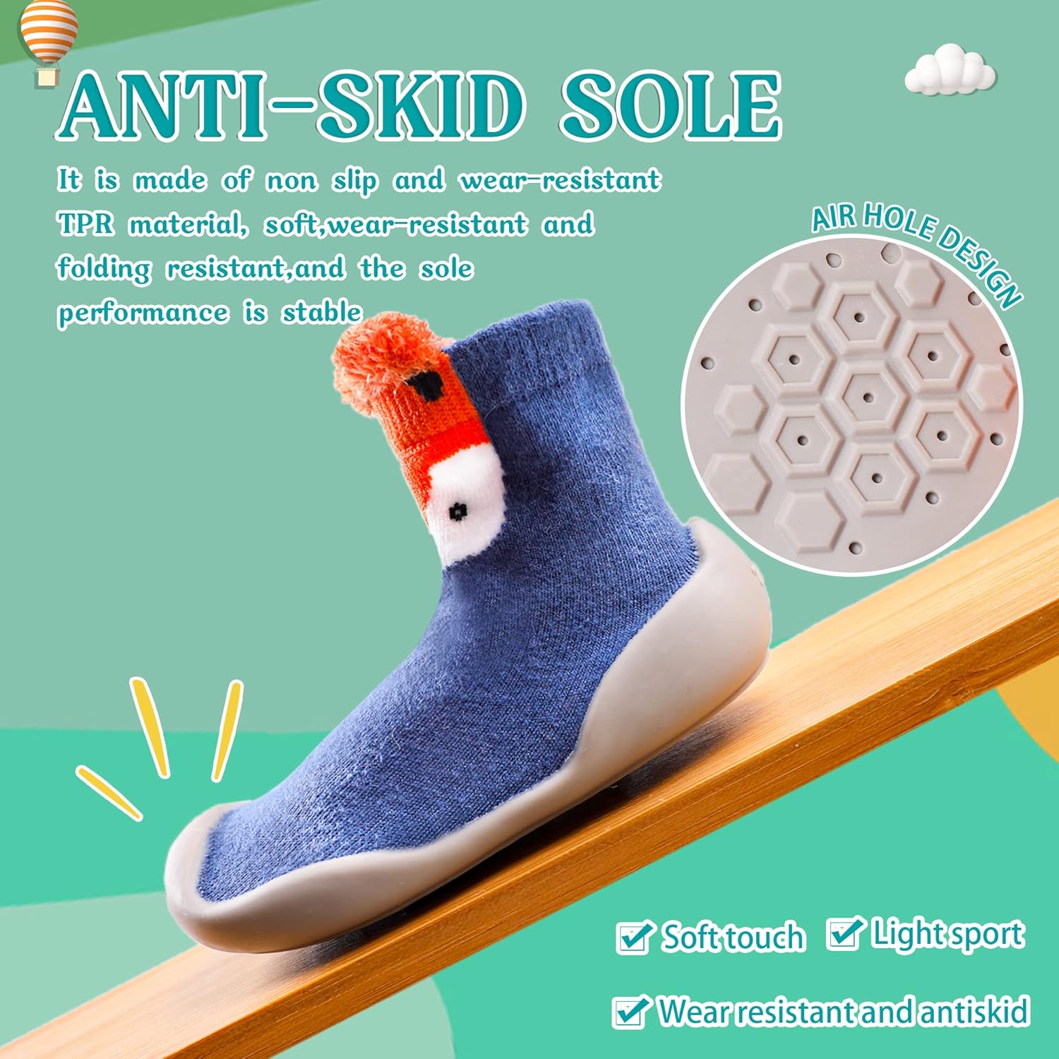 Eecom Toddler Non-Slip Socks for Safety and Comfort
