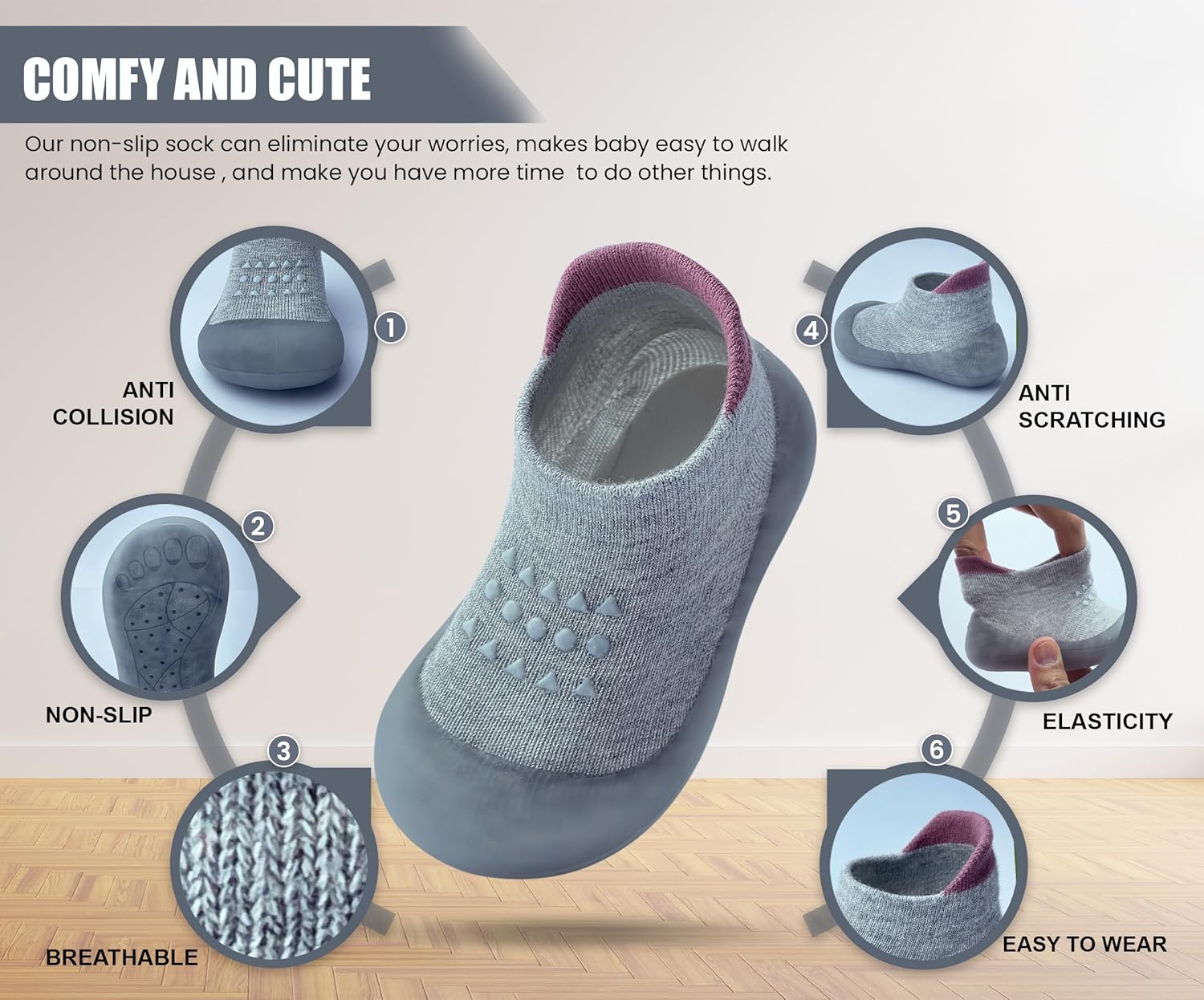 BABY SOCK SHOES BREATHEABLE NON-SIP SLippers