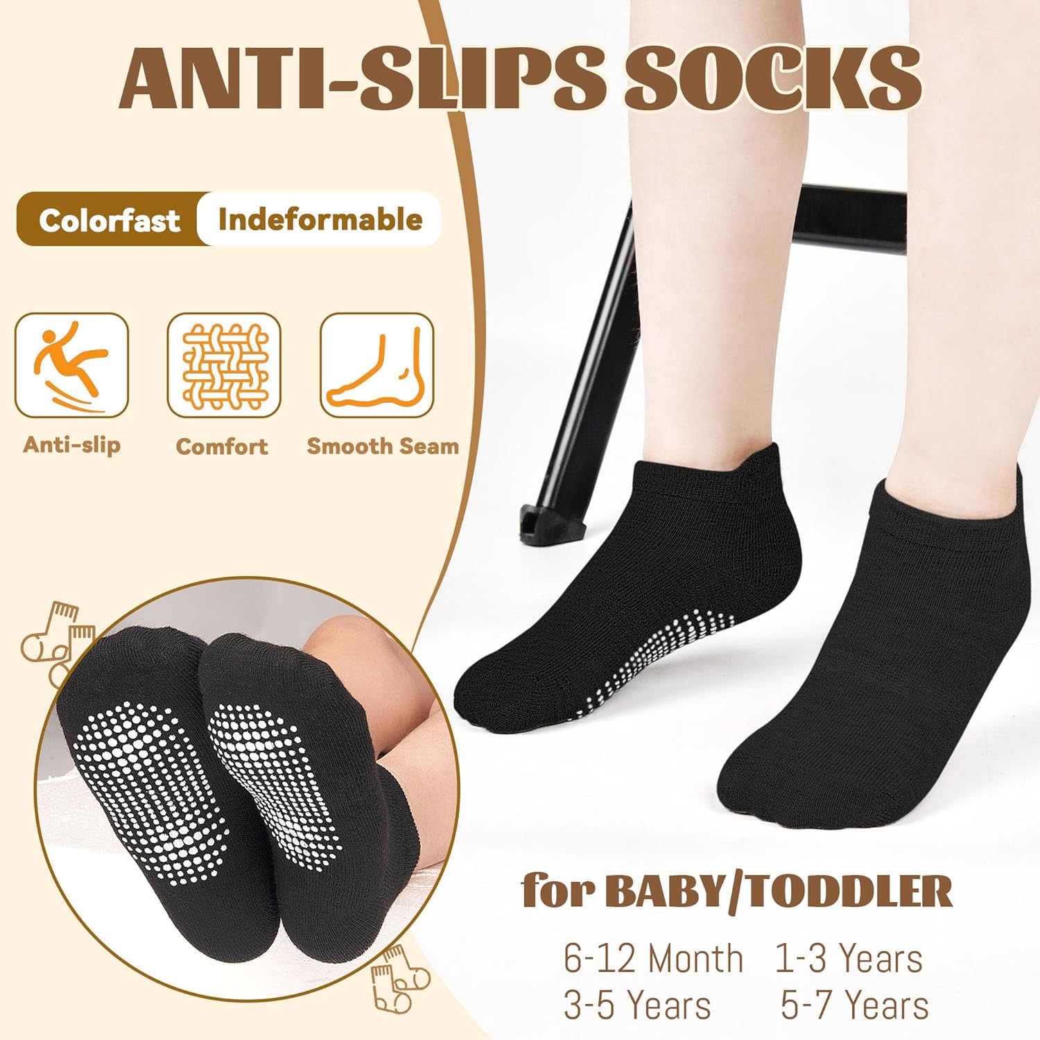 HYCLES Non-Slip Toddler Socks