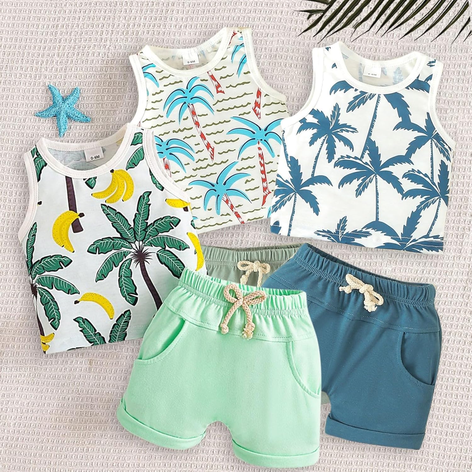 AMIMOJY Toddler Boys Summer Outfit 2-Piece Set