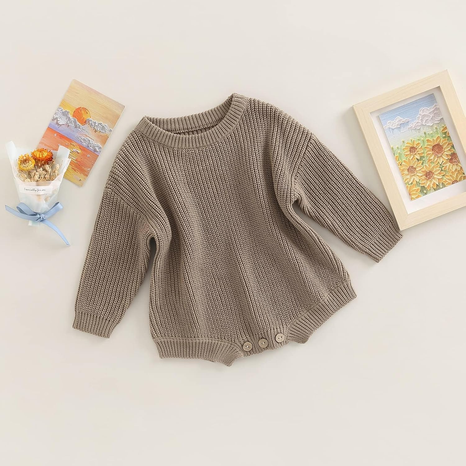 Woshilaocai 100 Acrylic Knit Romper