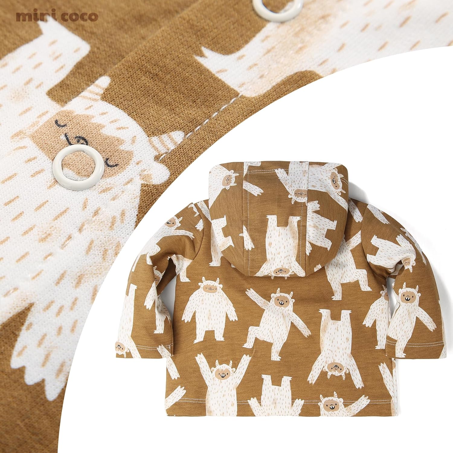 Minicoco Baby Toddler 100 Cotton Fall Spring Hoodie Perfect for Cooling Seasons