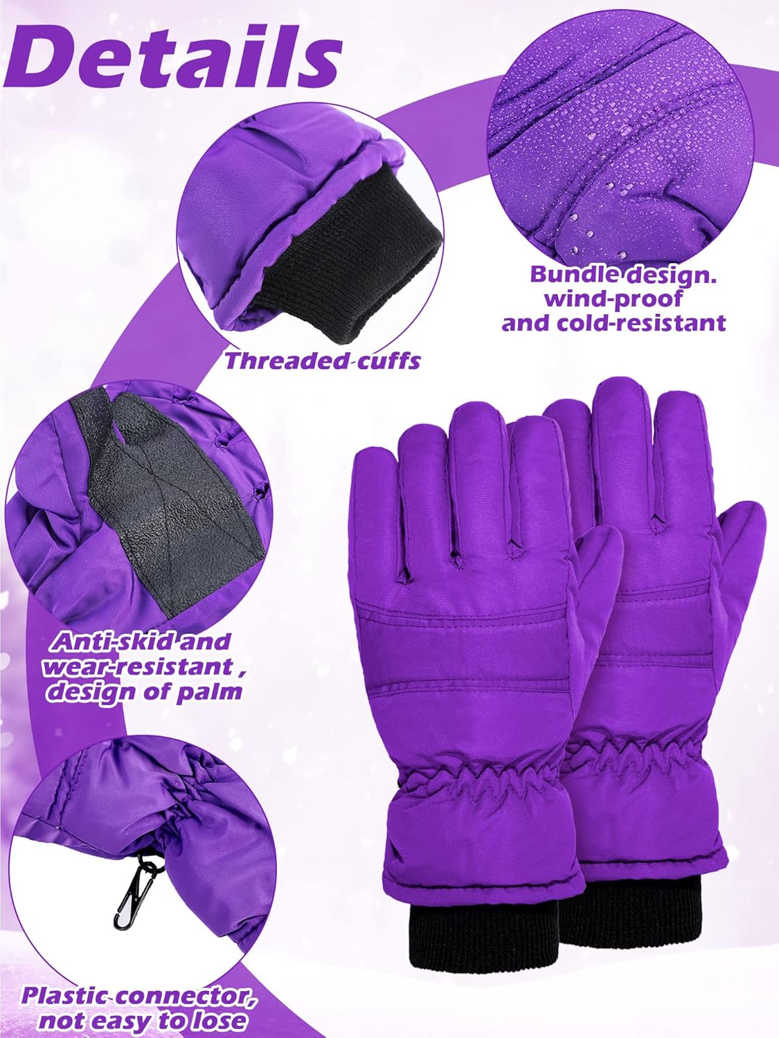 Boao Kids Winter Ski Gloves