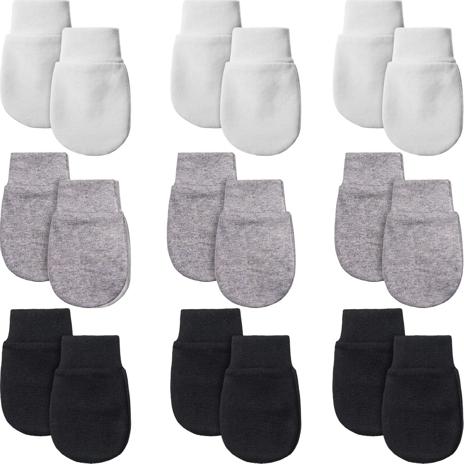 9-Pair No-Scratch Cotton Gloves for Newborn Boys and Girls