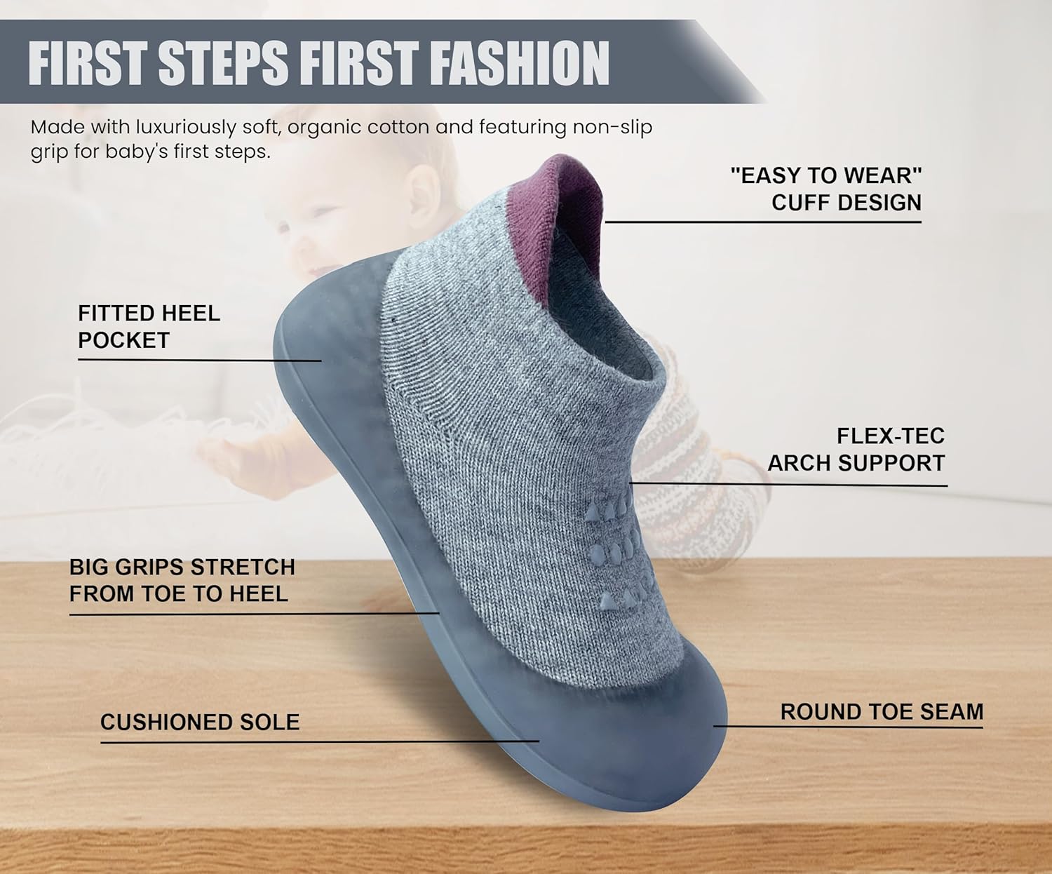 BABY SOCK SHOES BREATHEABLE NON-SIP SLippers
