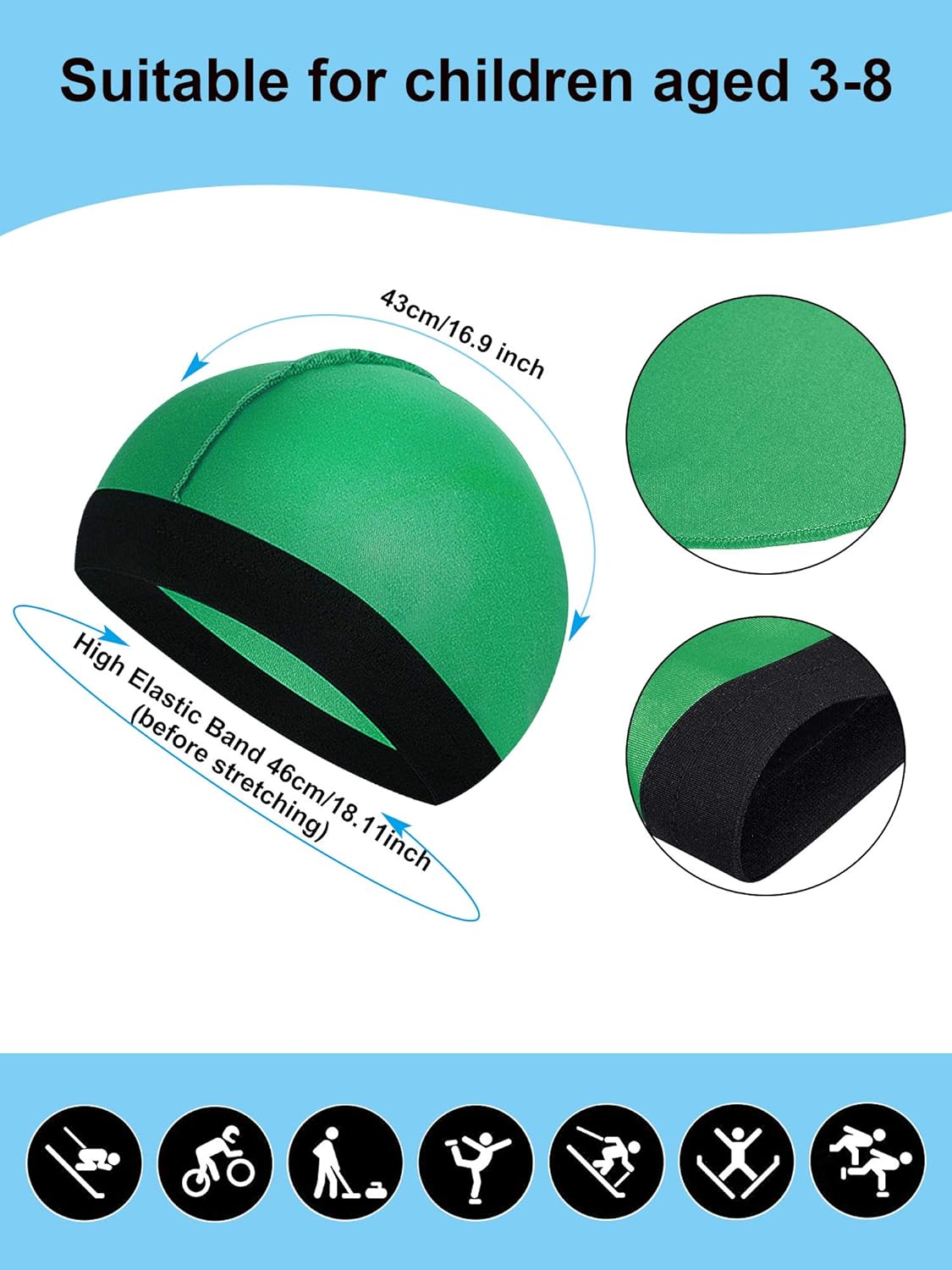 6-Piece Kids Satin Wave Hats