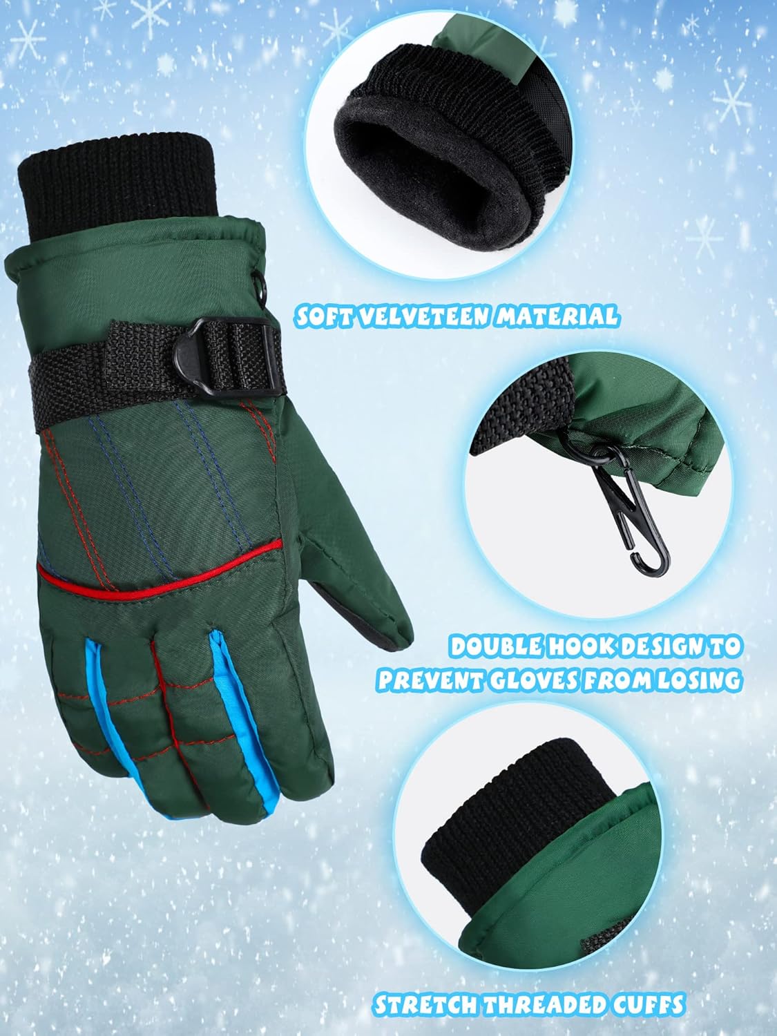 2 Pairs of Waterproof Winter Gloves