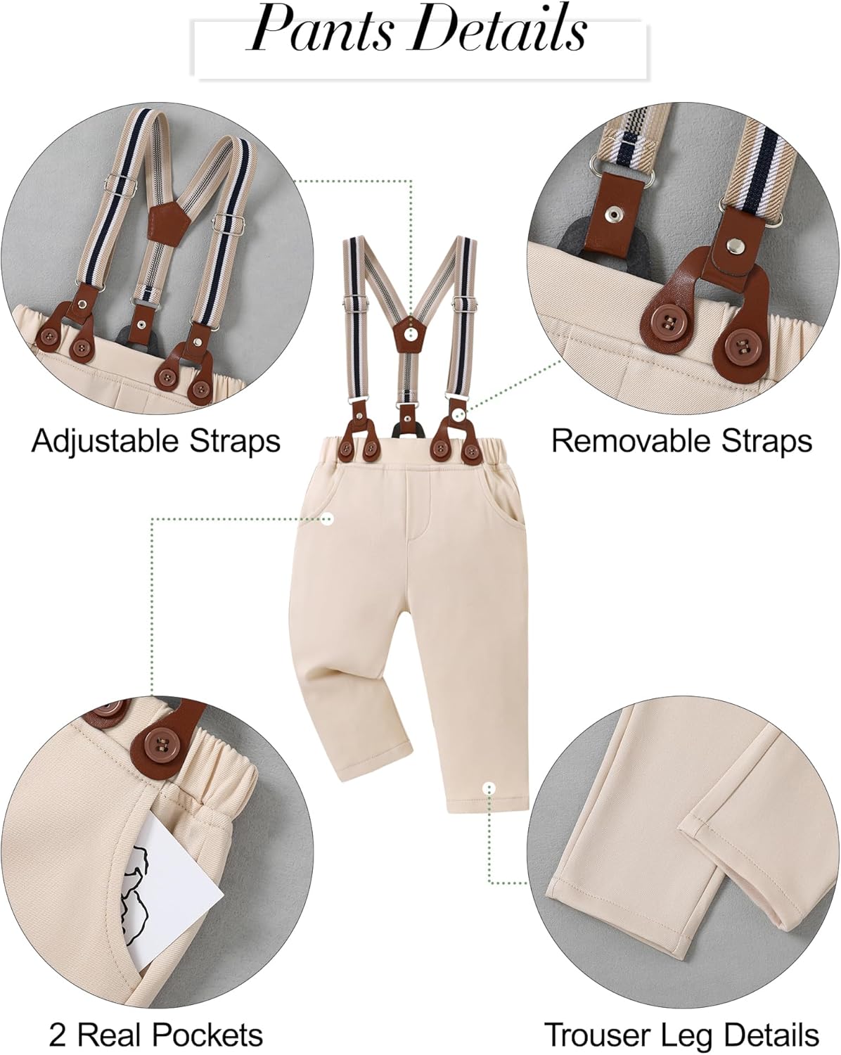 YALLET Baby Boy Formal Suit with Bowtie and Beret 1
