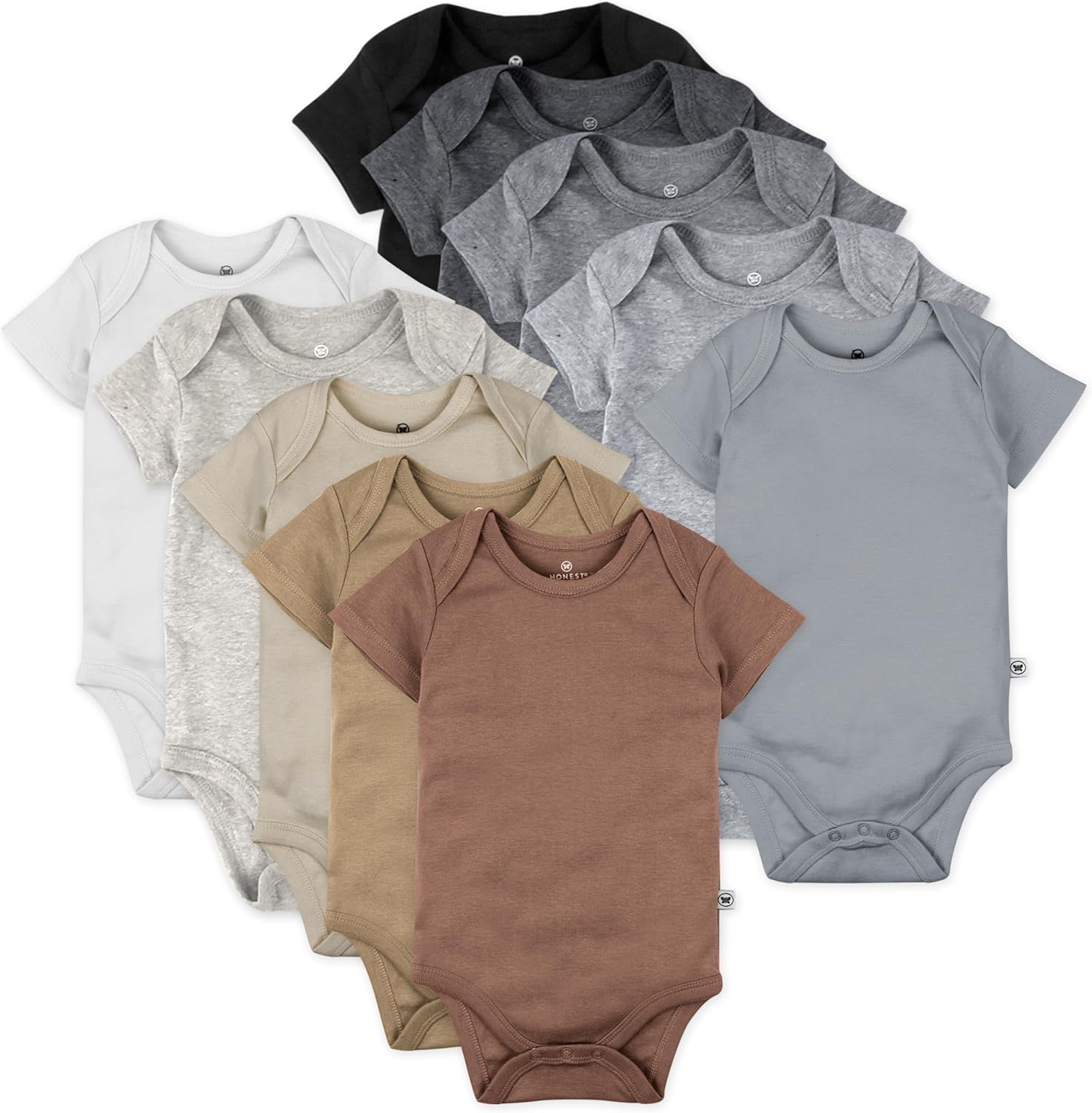 HonestBaby 10-Piece Organic Cotton bodysuits for infant boys and girls