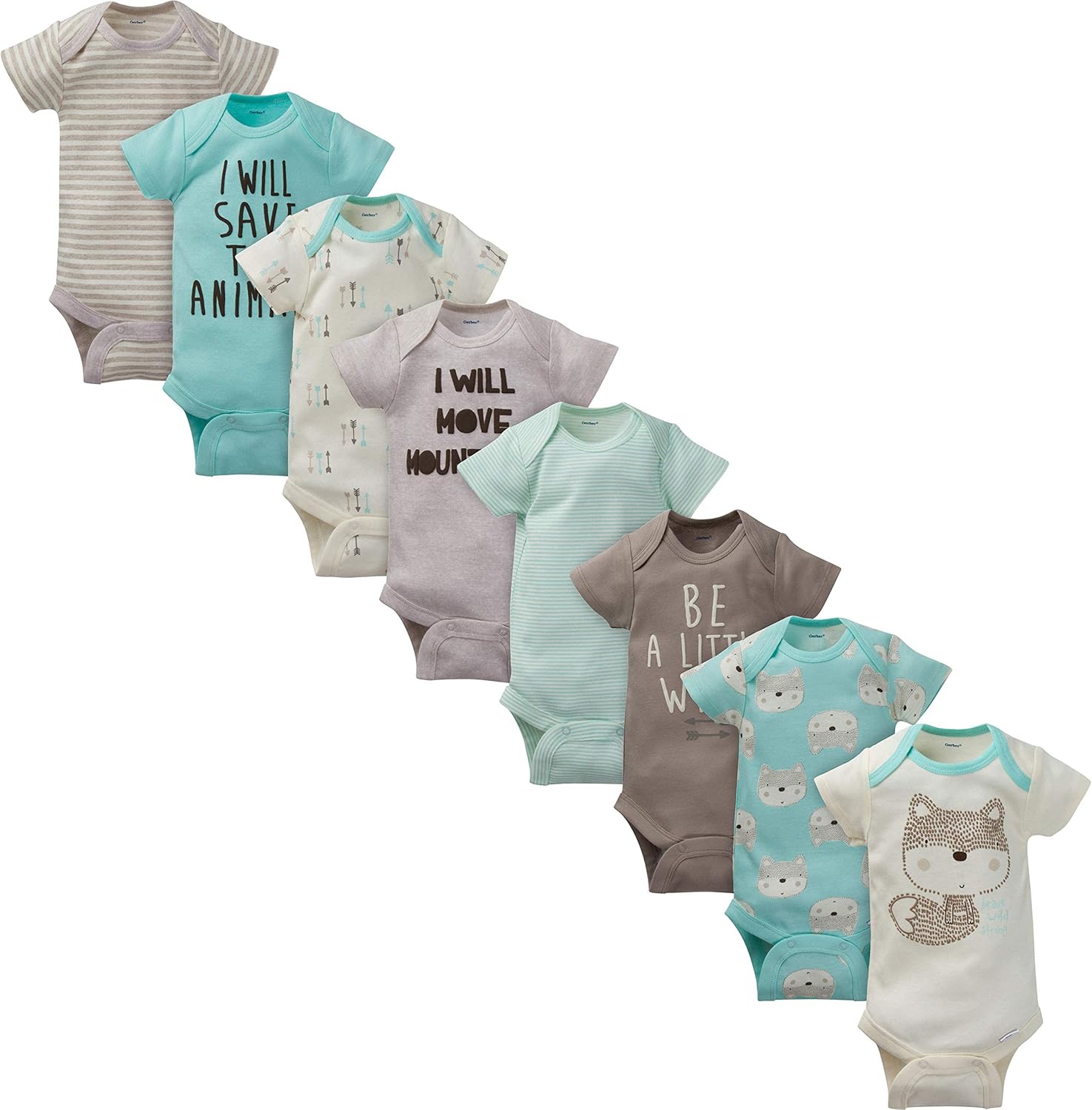 Gerber Baby 8-Pack Short Sleeve Onesies