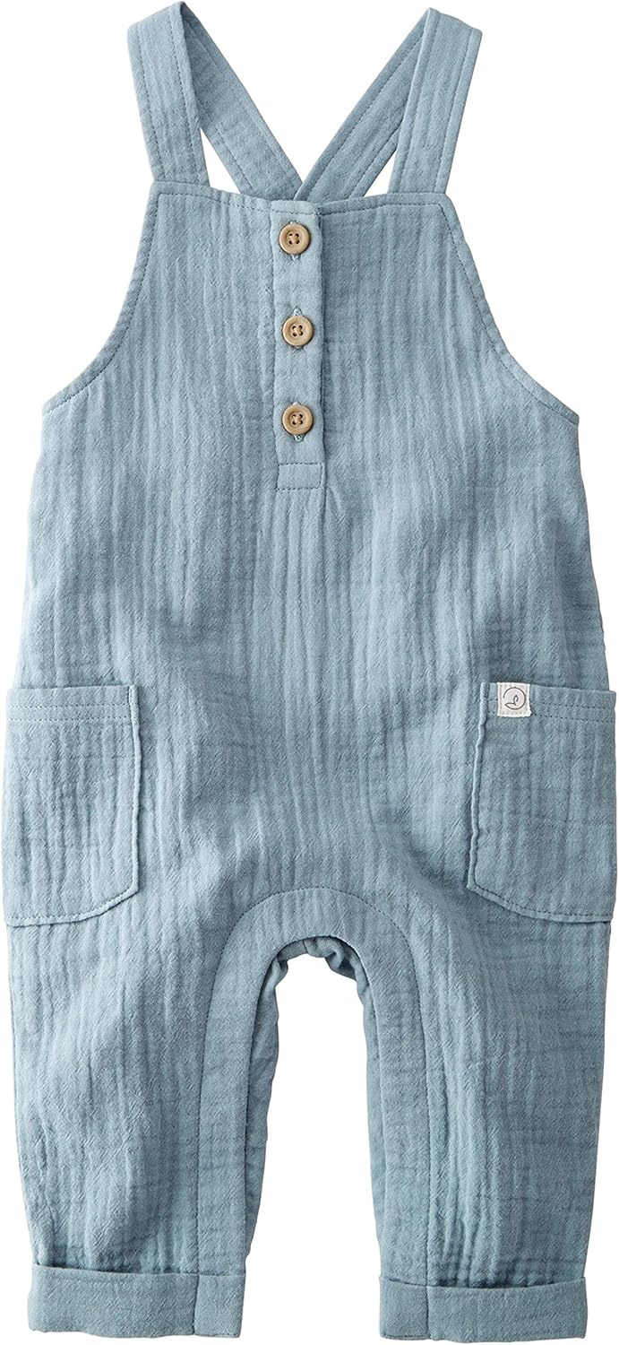 Little Planet by Carters Baby Organic Cotton Gauze Overall Jumpsuit Blue 12M