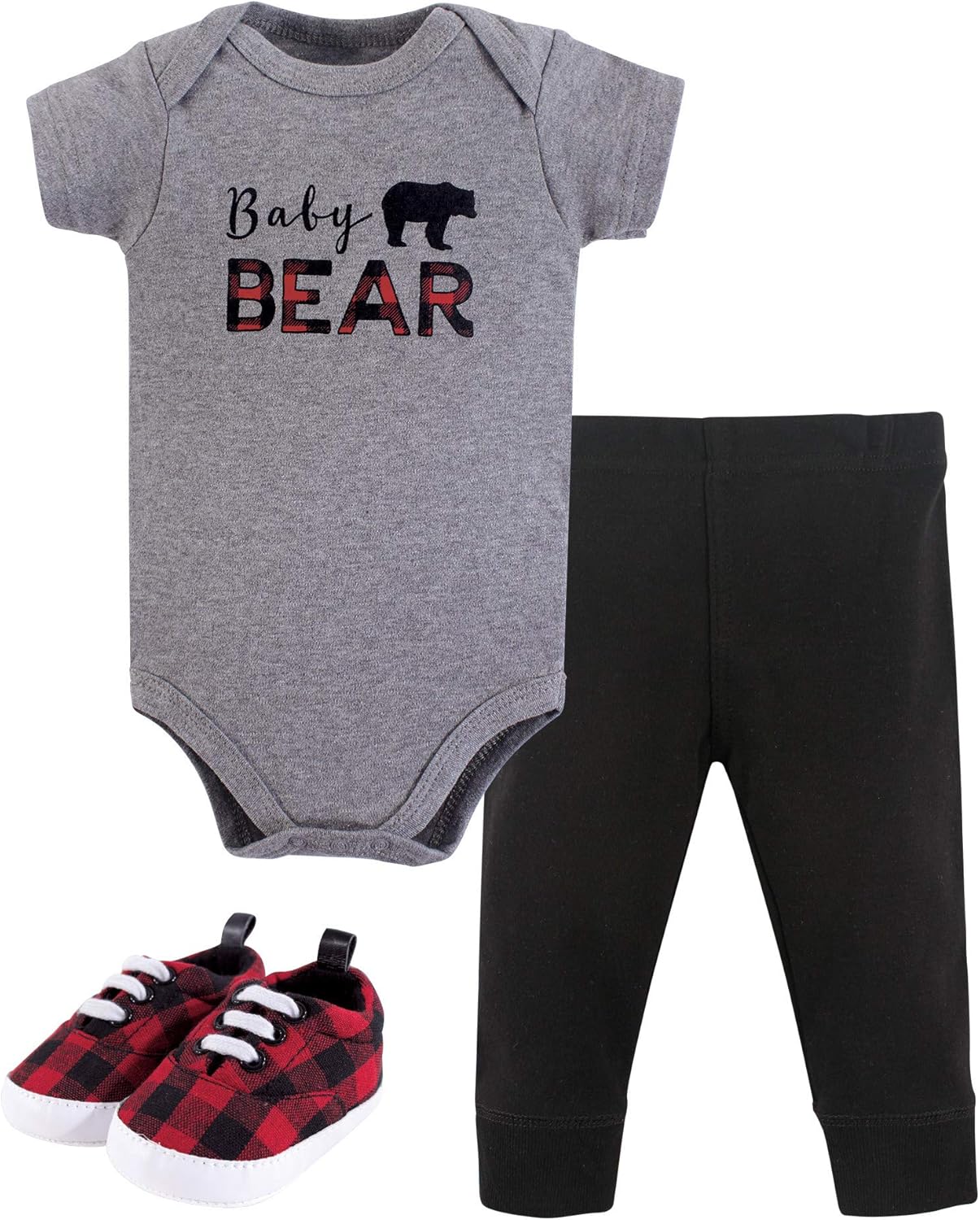 Little Treasure Unisex Baby Cotton Bodysuit Pants Shoe Set for Daily Wear
