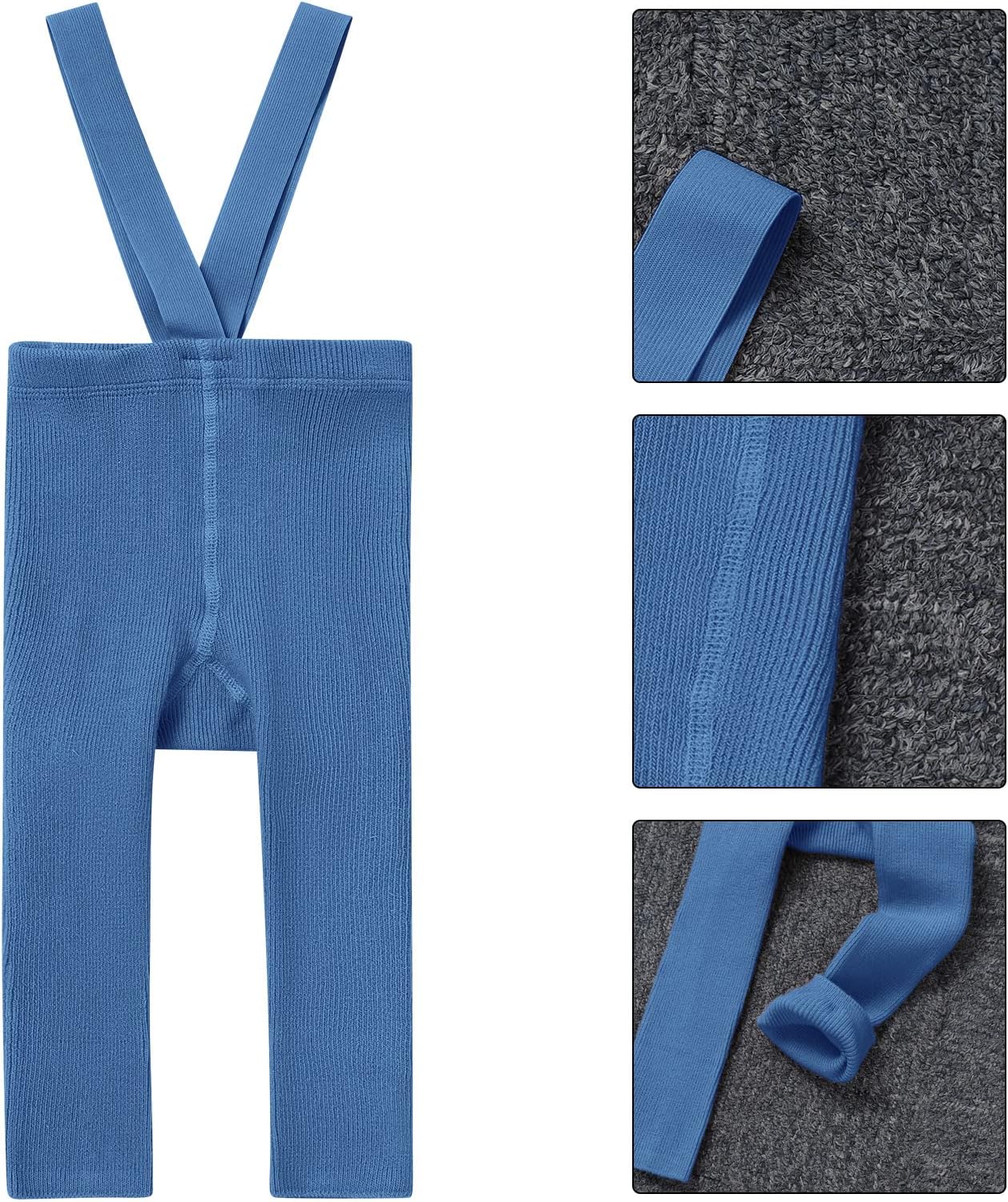 Stylish Ribbed Leggings with Suspenders for Babies
