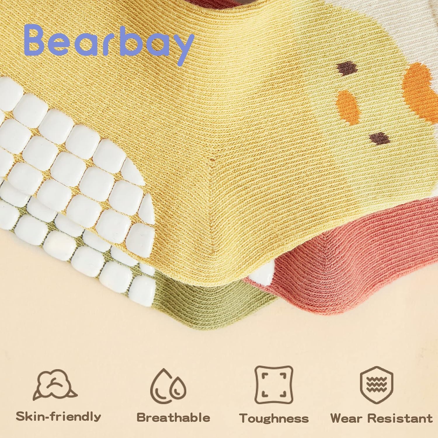 Comfortable Non-Slip Ankle Socks for Babies with Grippers