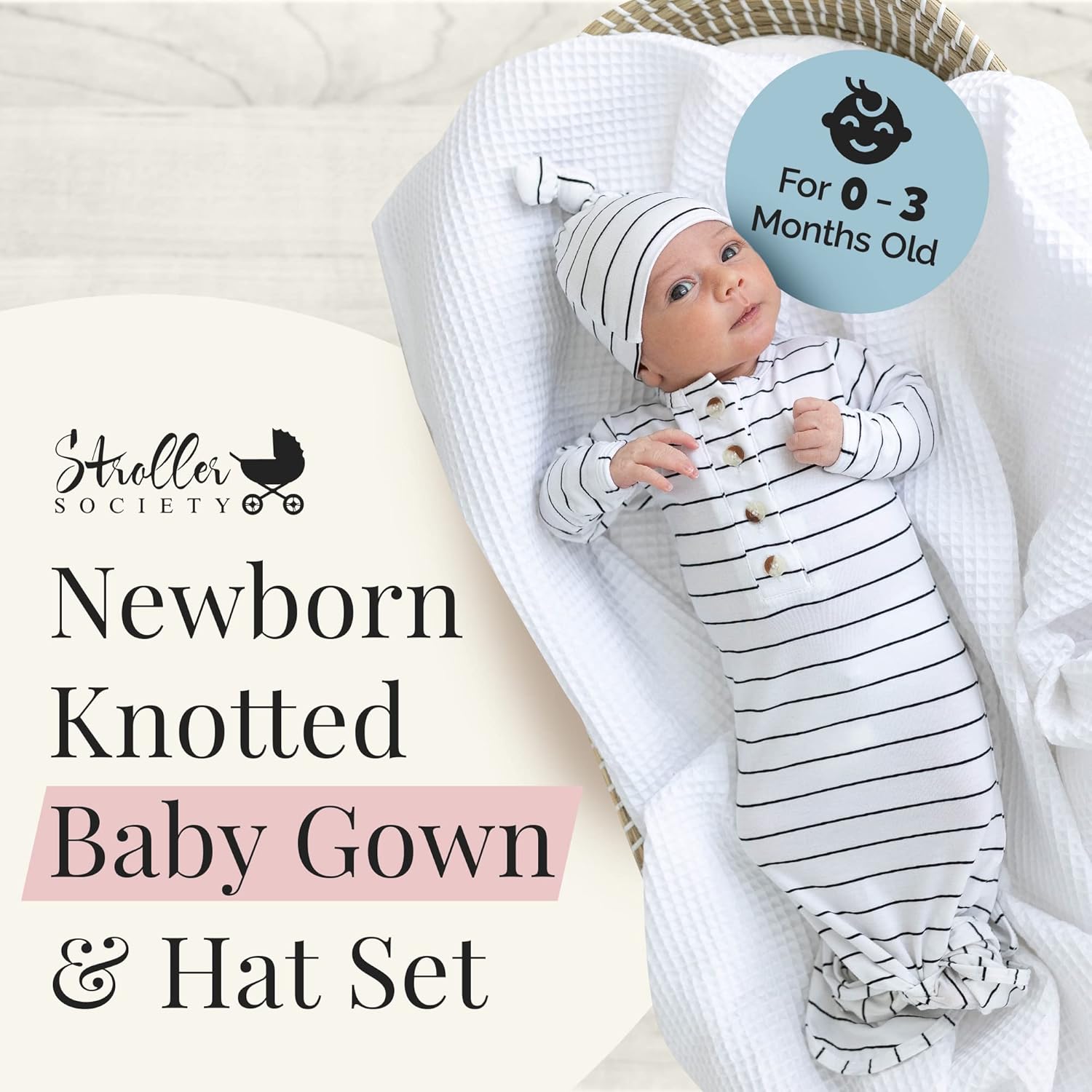Perfect Gender-Neutral Newborn Gown Hat Set