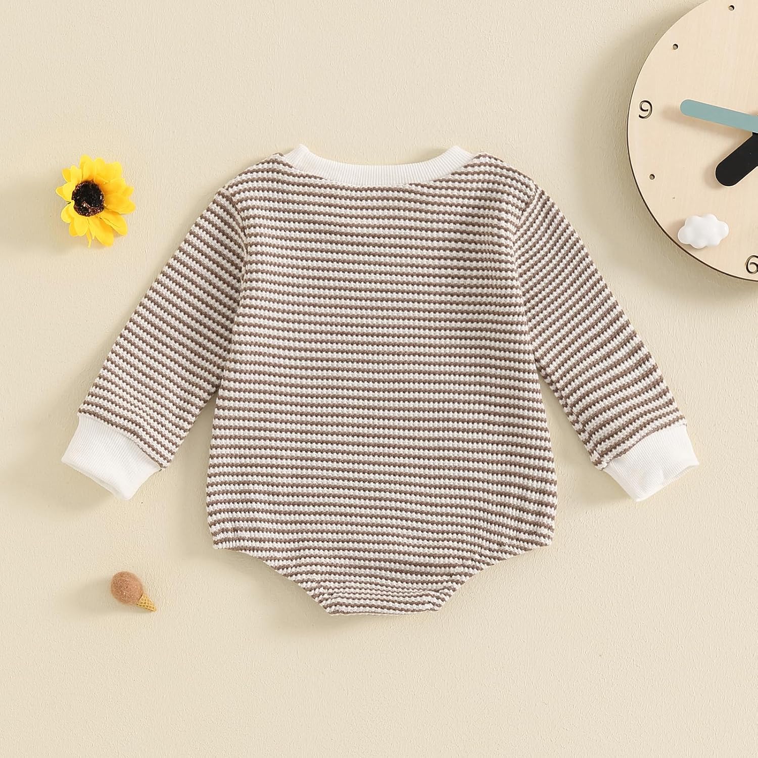 VisgogoUnisex Baby Romper Waffle Long Sleeve Bubble Bodysuit for Boys Girls