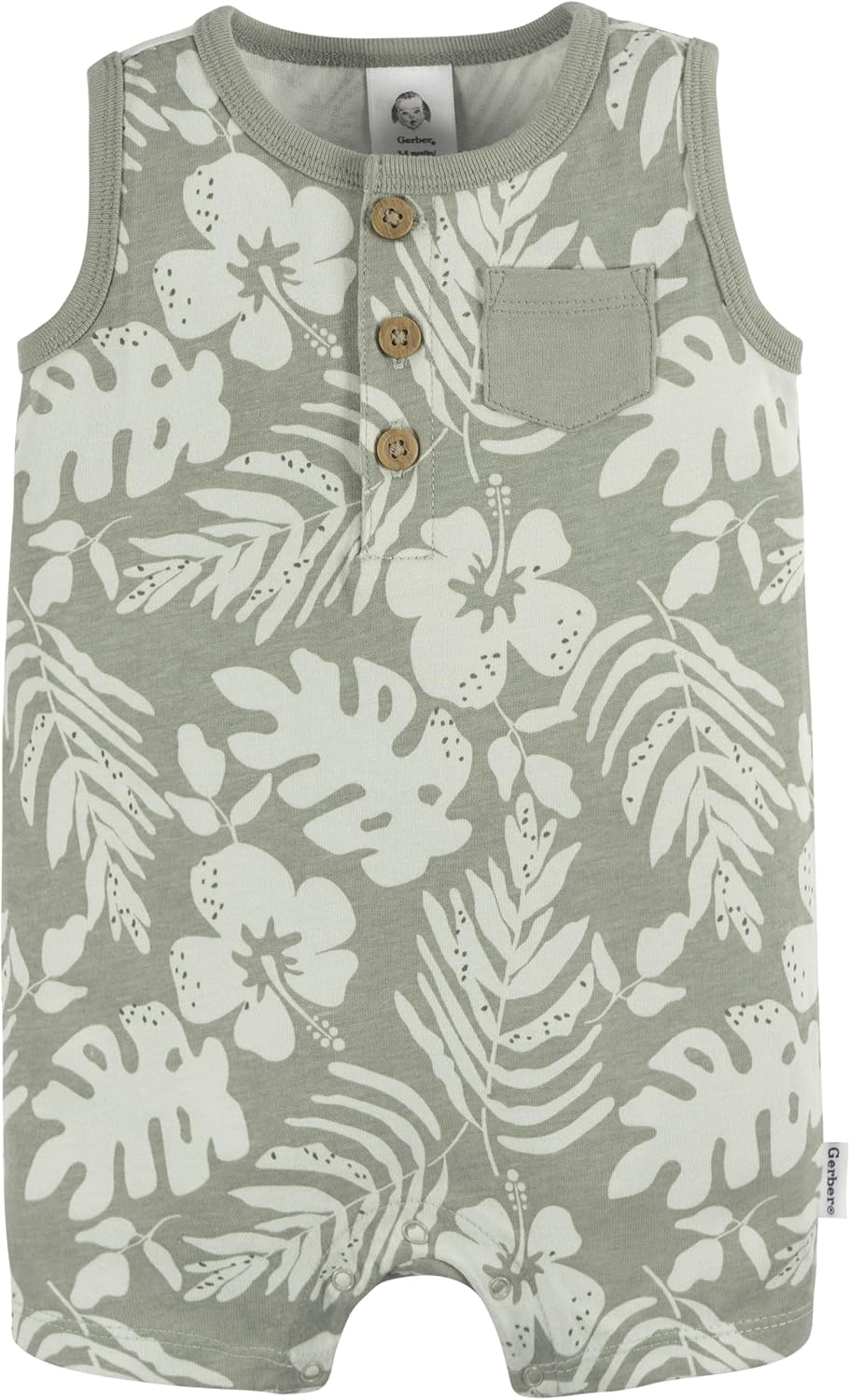 GREAT VALUE Gerber Baby Boys Romper Set with Stretchy Leg Snaps